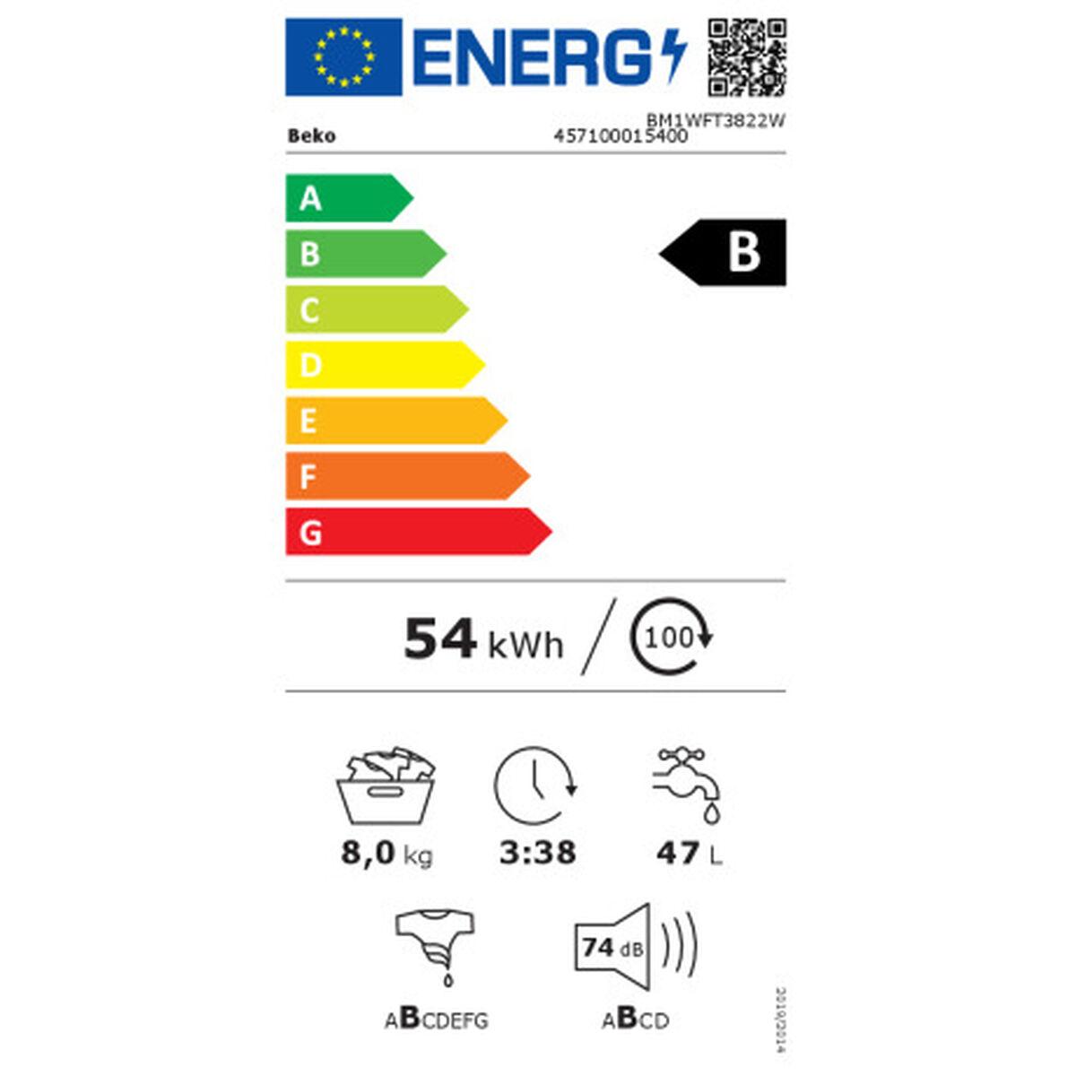 Lavadora BEKO BM1WFT3822W 8 kg 60 cm 1400 rpm