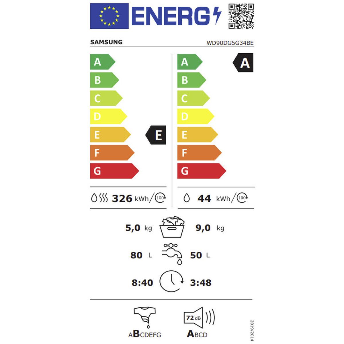 Lavadora - Secadora Samsung WD90DG5G34BEEC 1400 rpm 9kg / 6kg