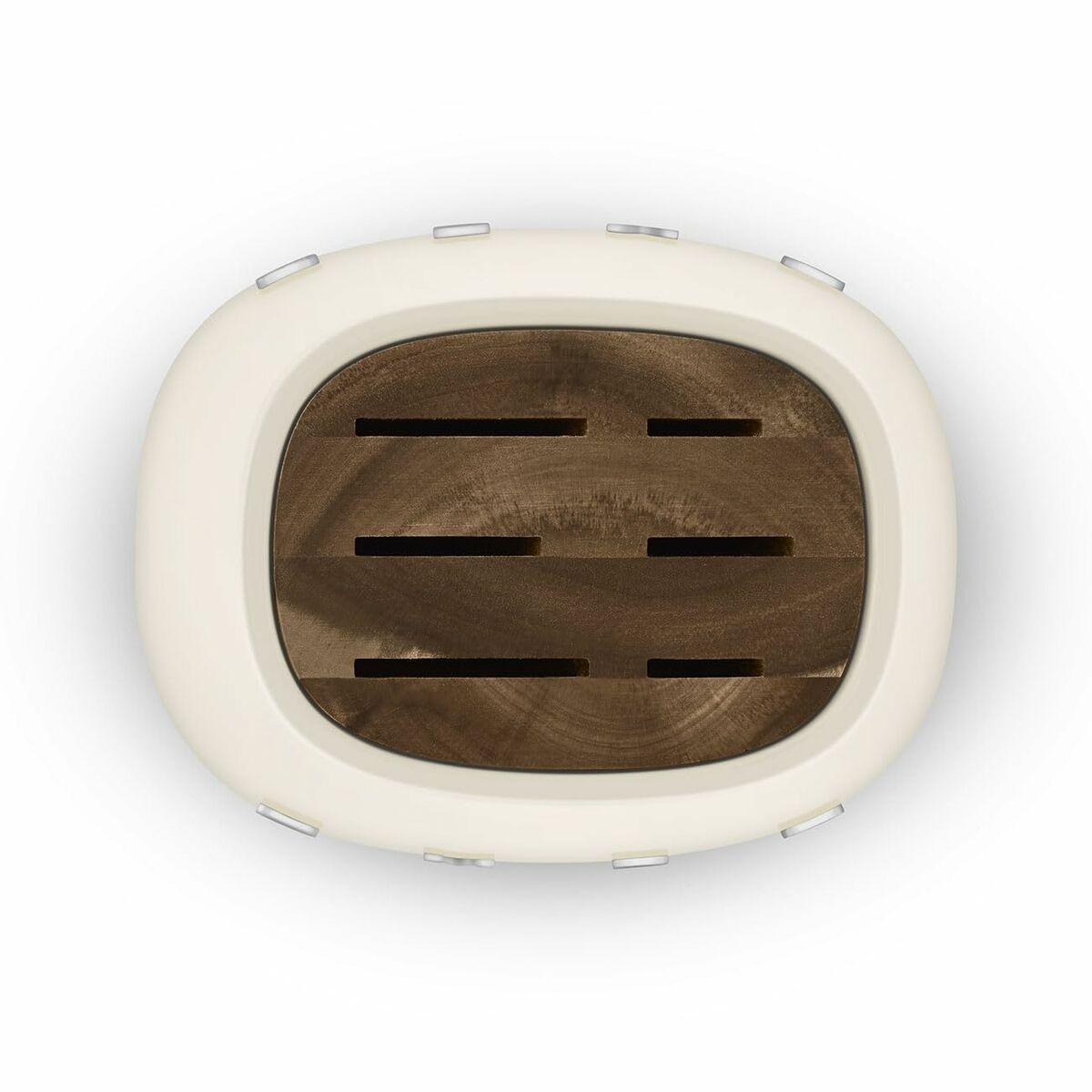 Juego de Cuchillos de Cocina y Soporte Smeg KBSF02CR Crema Acero Inoxidable