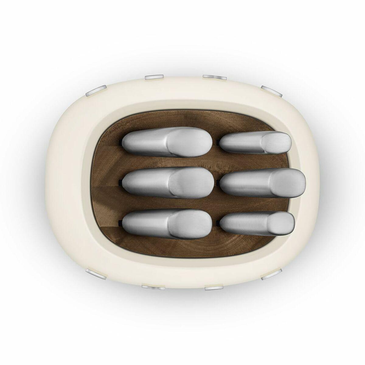 Juego de Cuchillos de Cocina y Soporte Smeg KBSF02CR Crema Acero Inoxidable