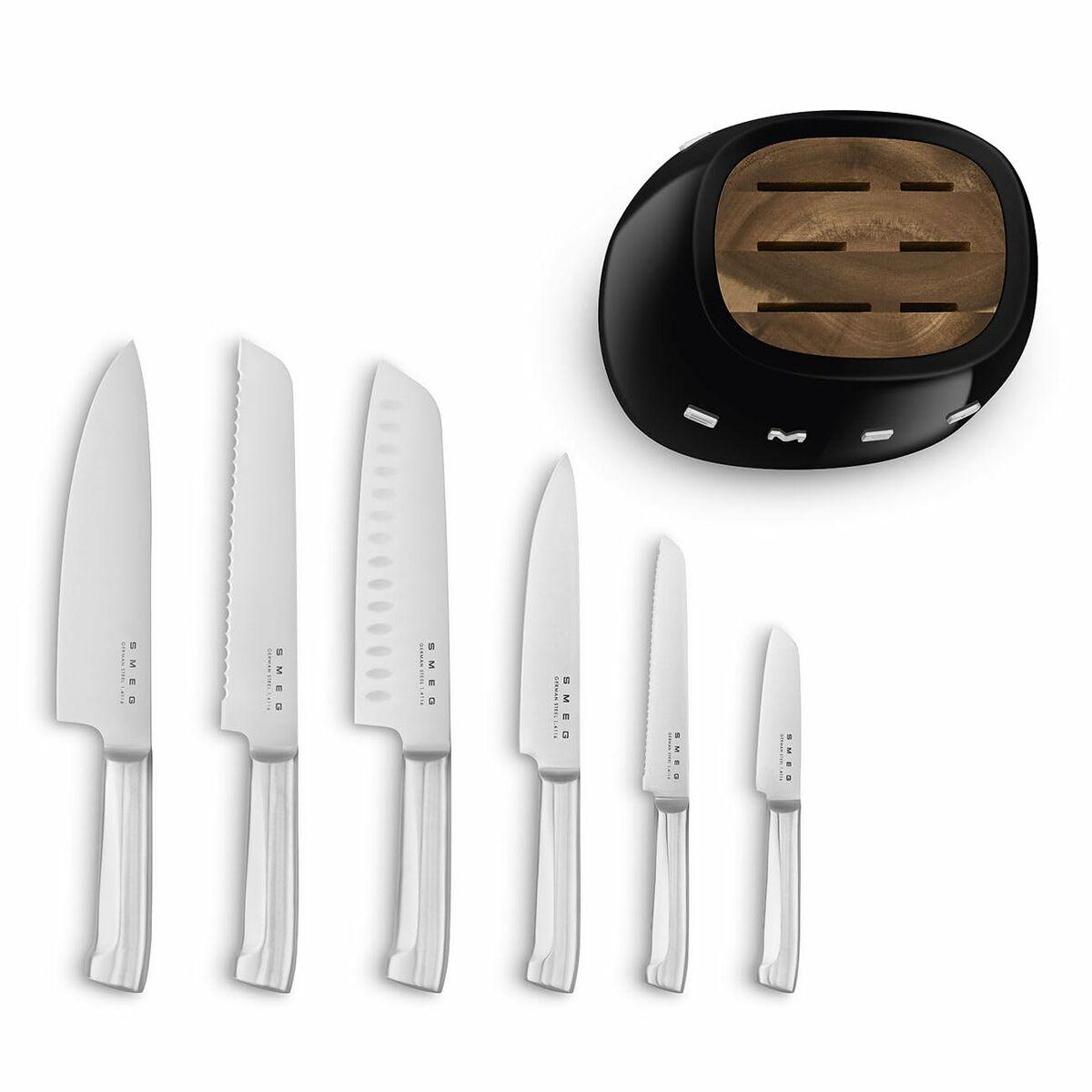 Juego de Cuchillos de Cocina y Soporte Smeg KBSF02BL