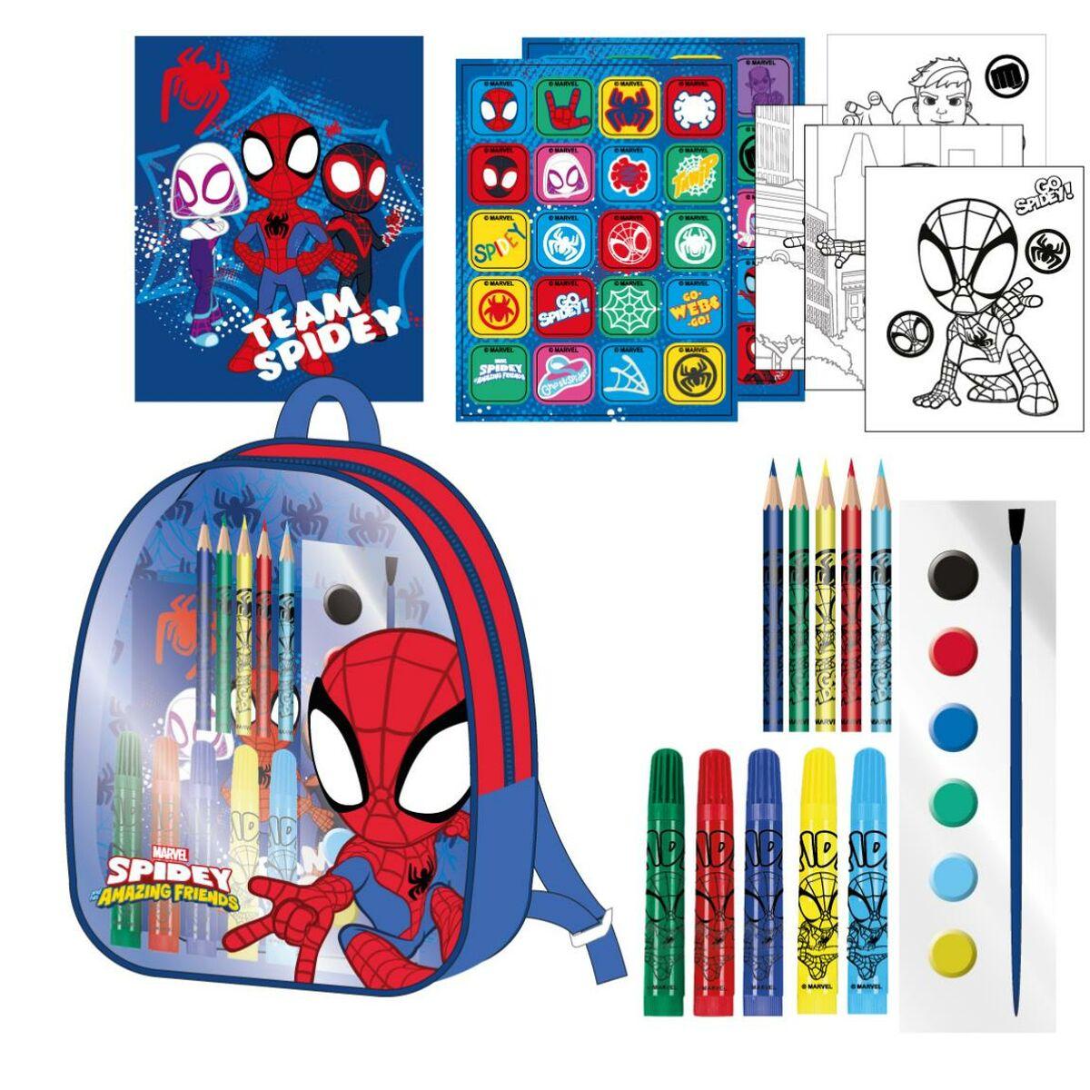 Mochila Infantil para Dibujar Spidey Azul 22,0 x 23,0 x 7,0 cm