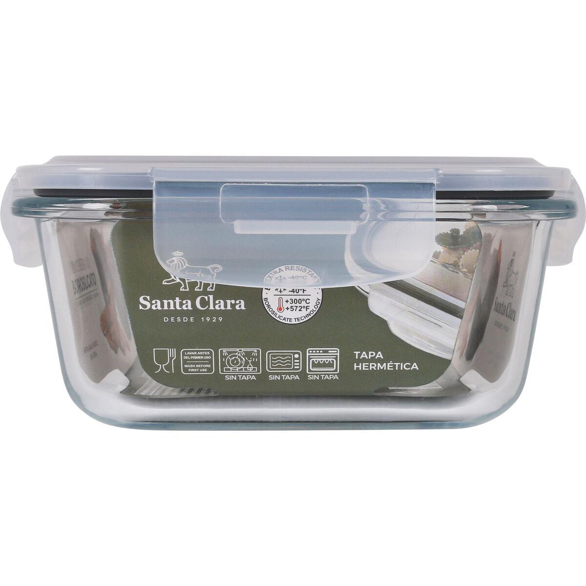 Fiambrera Hermética Santa Clara Transparente Rectangular 1L (6 Unidades)