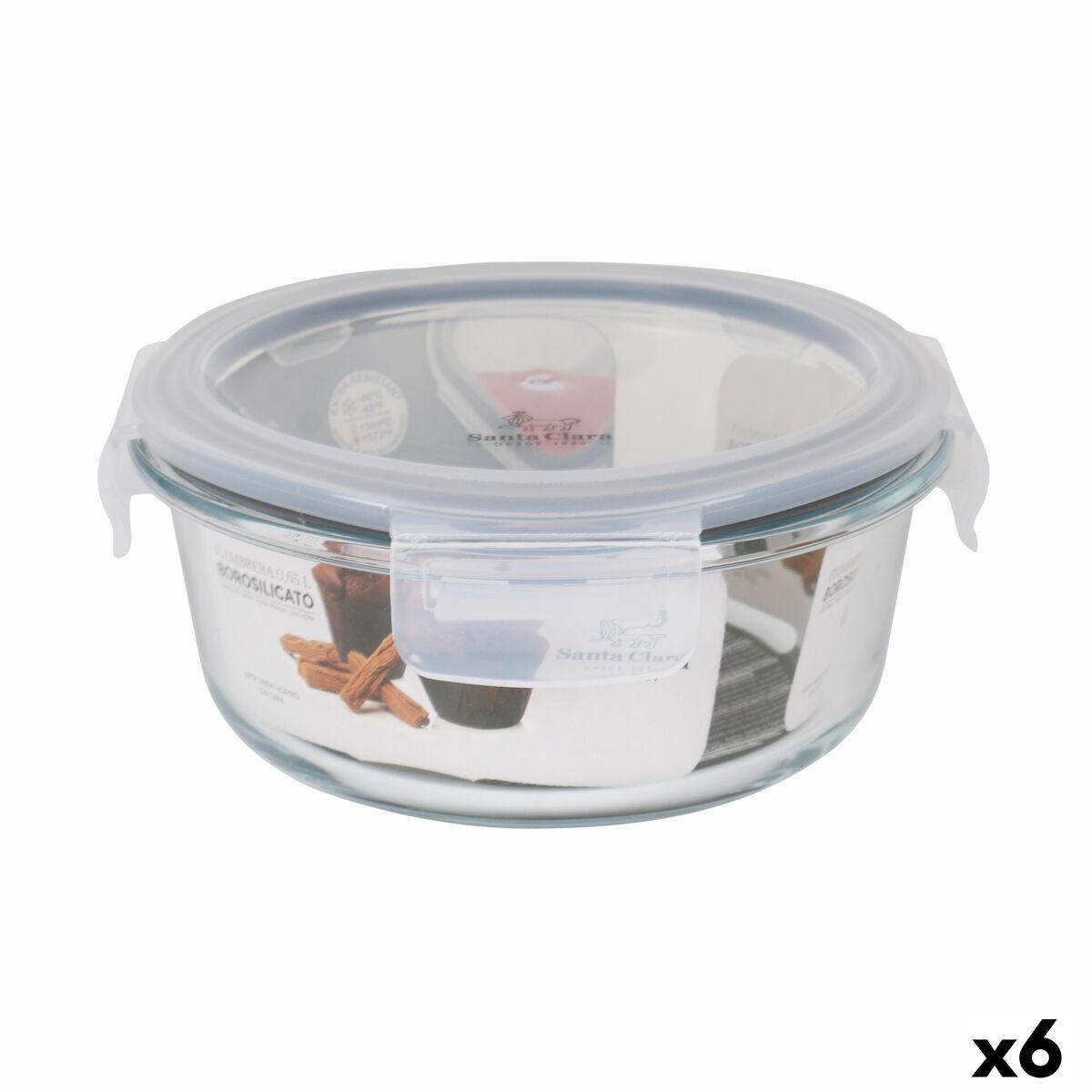 Fiambrera Hermética Santa Clara Transparente 650 ml (6 Unidades)