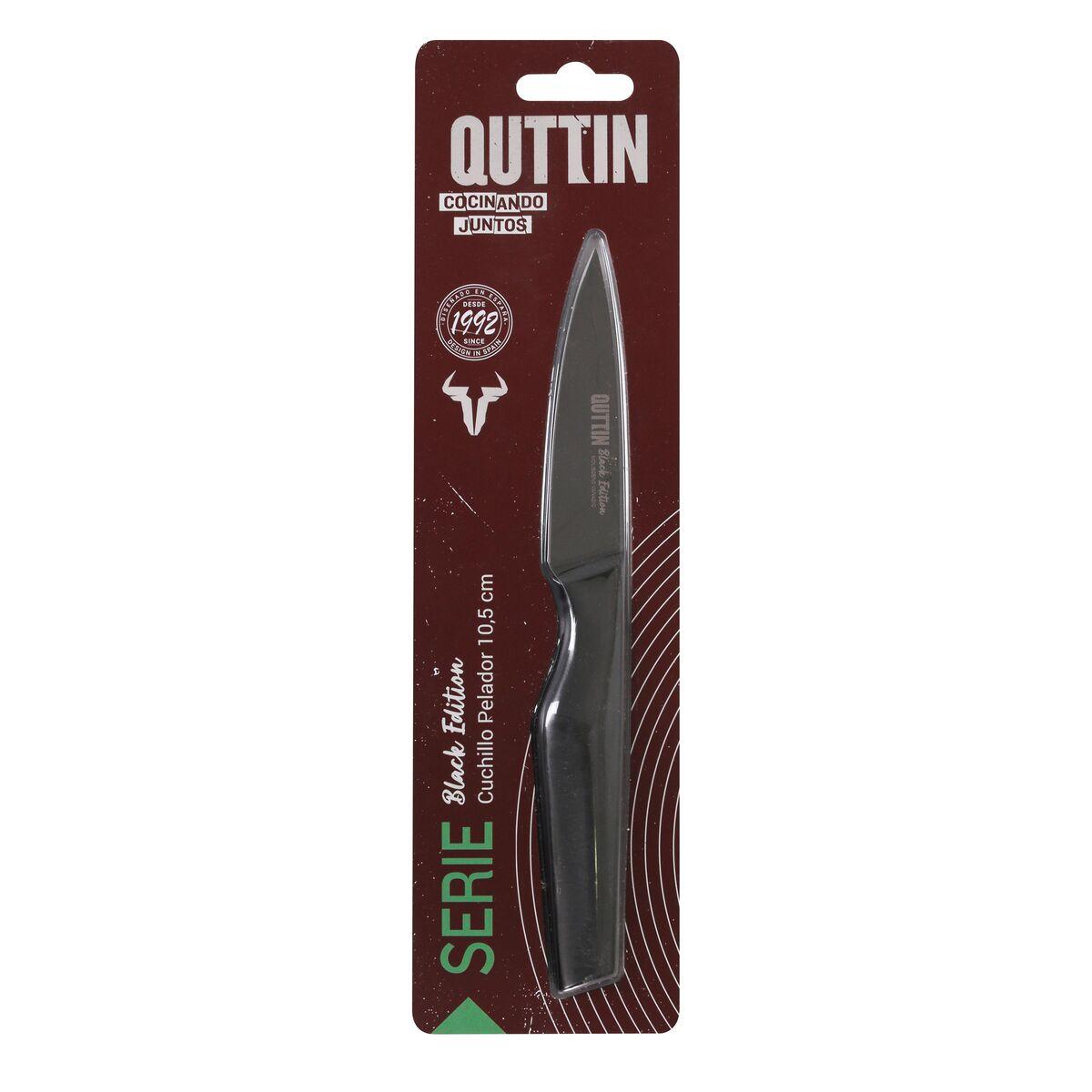 Cuchillo Pelador Quttin Black Acero Inoxidable 9 cm (12 Unidades)