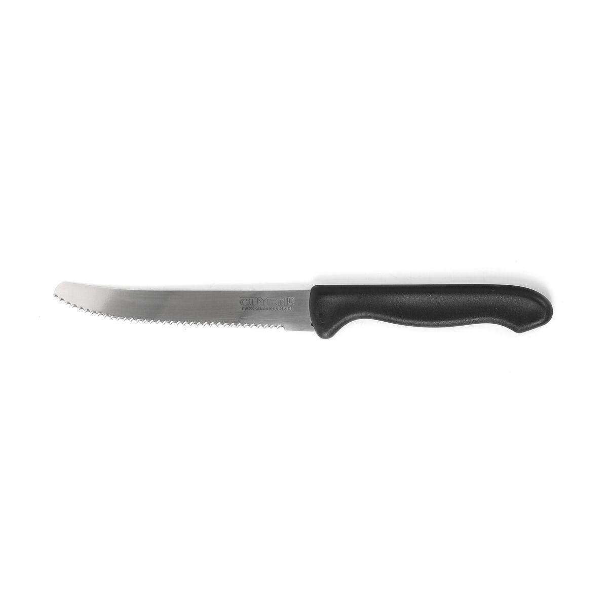 Set de Cuchillos para Carne Cuyfor Negro Plateado 12 cm 6 Piezas (24 Unidades)