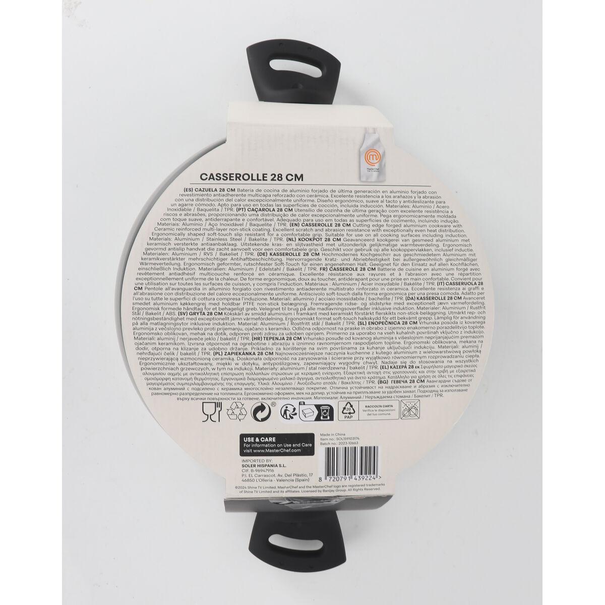 Cacerola Con Tapa MasterChef 28 cm (4 Unidades)