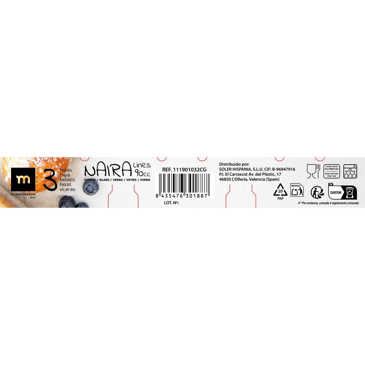 Juego de Tazas La Mediterránea Naira 3 Piezas (24 Unidades)