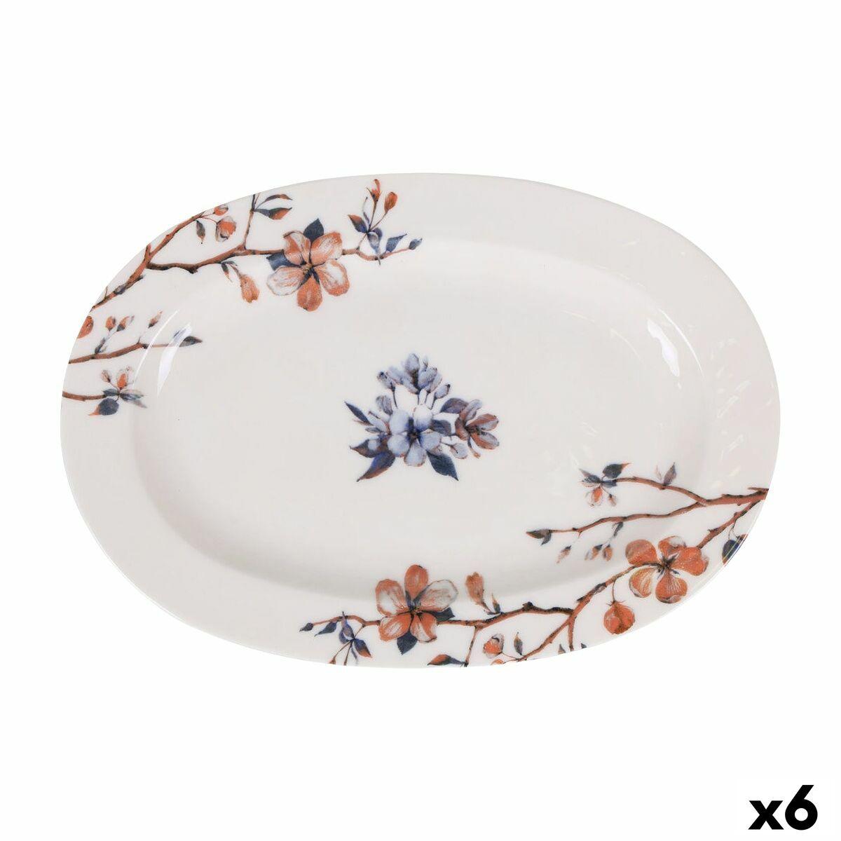 Bandeja de Aperitivos Toscana Flores Ovalado 30 x 20 x 2 cm (6 Unidades)