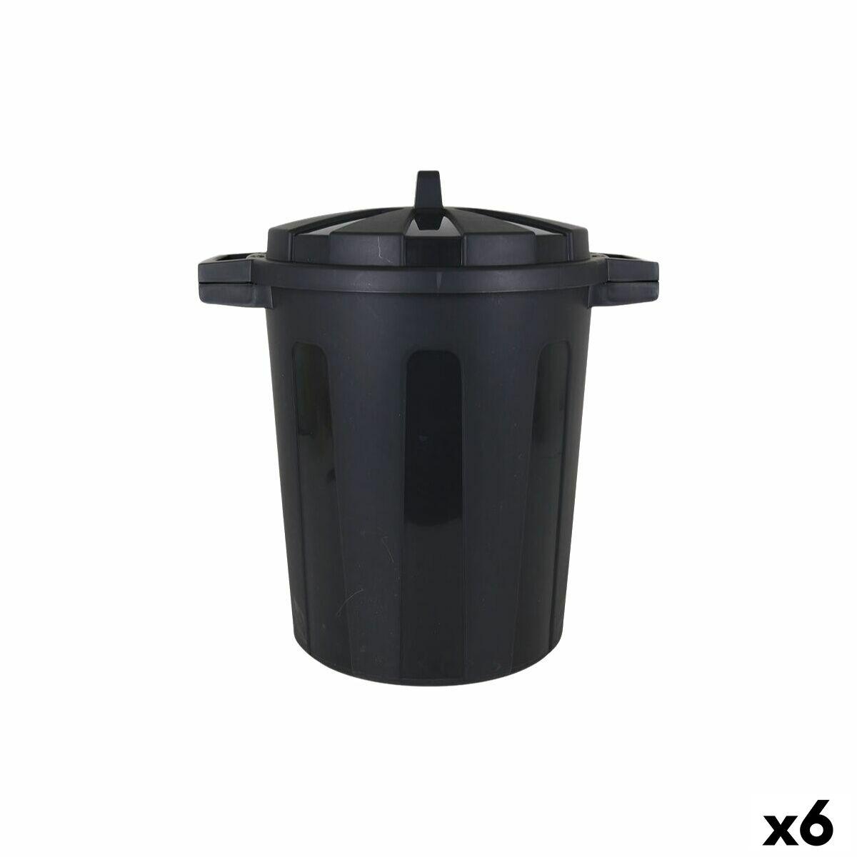 Cubo de Basura con Ruedas Dem Negro 25 L (6 Unidades)