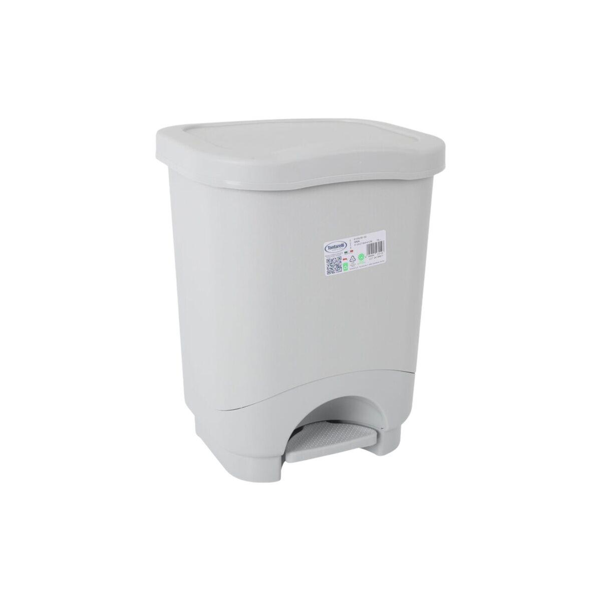 Cubo de Basura con Pedal Tontarelli Idea Gris 18 L (4 Unidades)