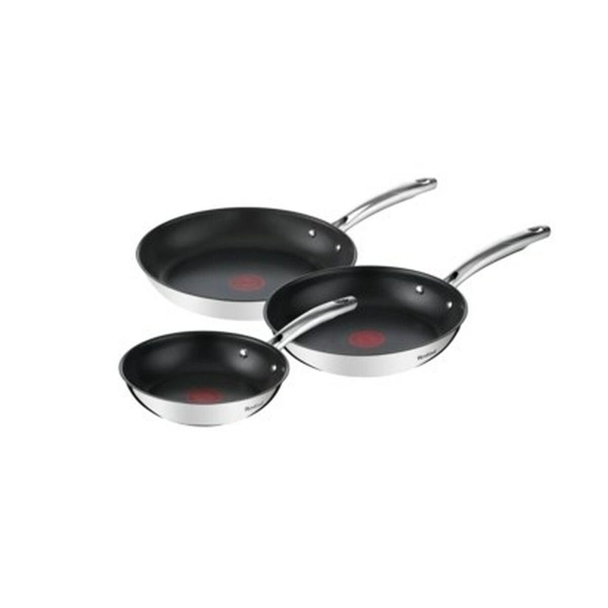 Sartén Tefal G732S334 Negro Acero Acero Inoxidable Ø 24 cm Ø 20 cm (3 Unidades)