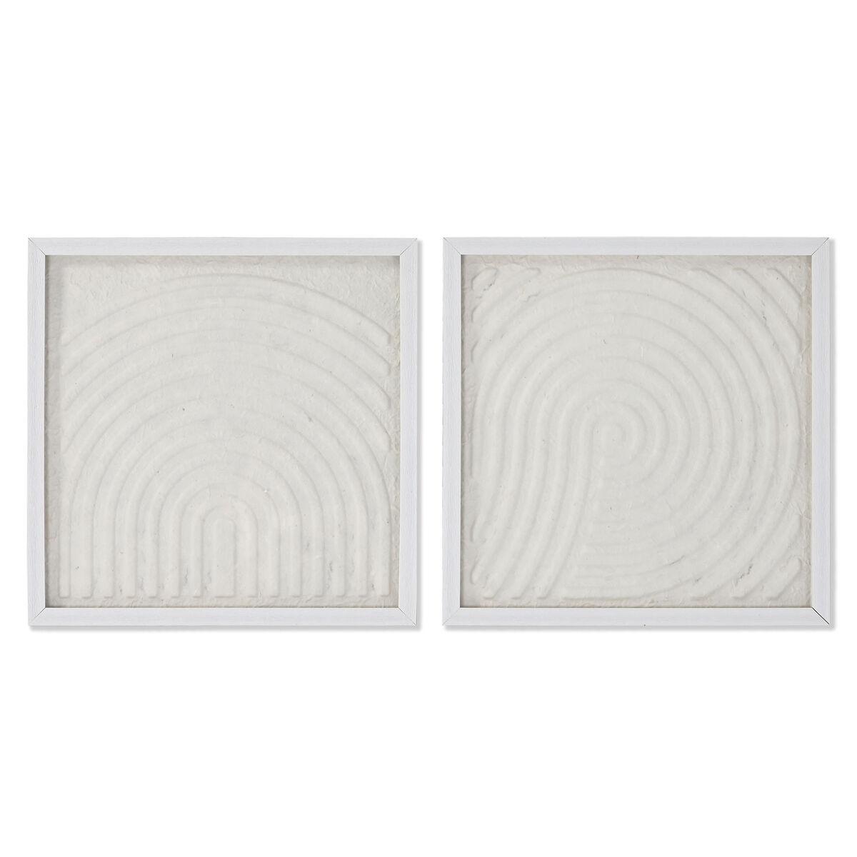 Cuadro Home ESPRIT Blanco Natural Moderno Escandinavo 35 x 2 x 35 cm