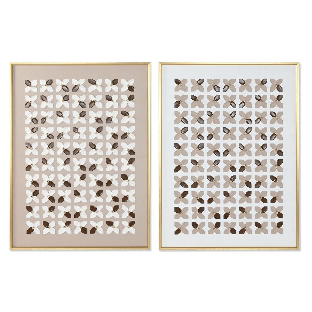 Cuadro Home ESPRIT Blanco Beige Dorado Moderno Urbano 90 x 3,5 x 120 cm (2 Unidades)