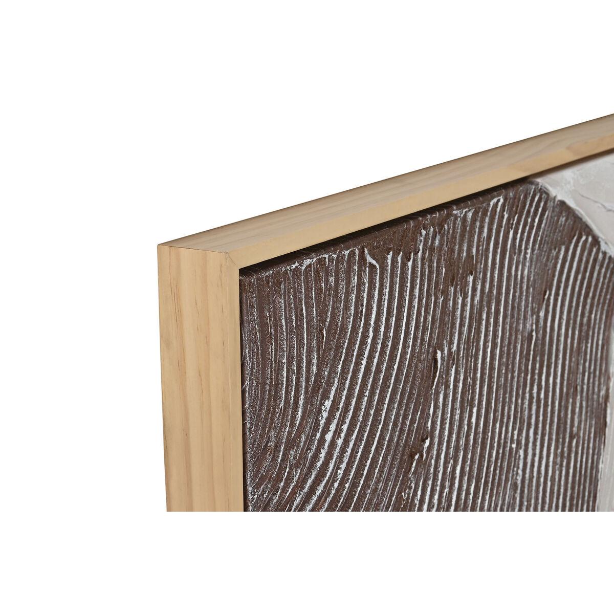 Cuadro Home ESPRIT Marrón Negro Beige Abstracto 123 x 4,3 x 123 cm (2 Unidades)