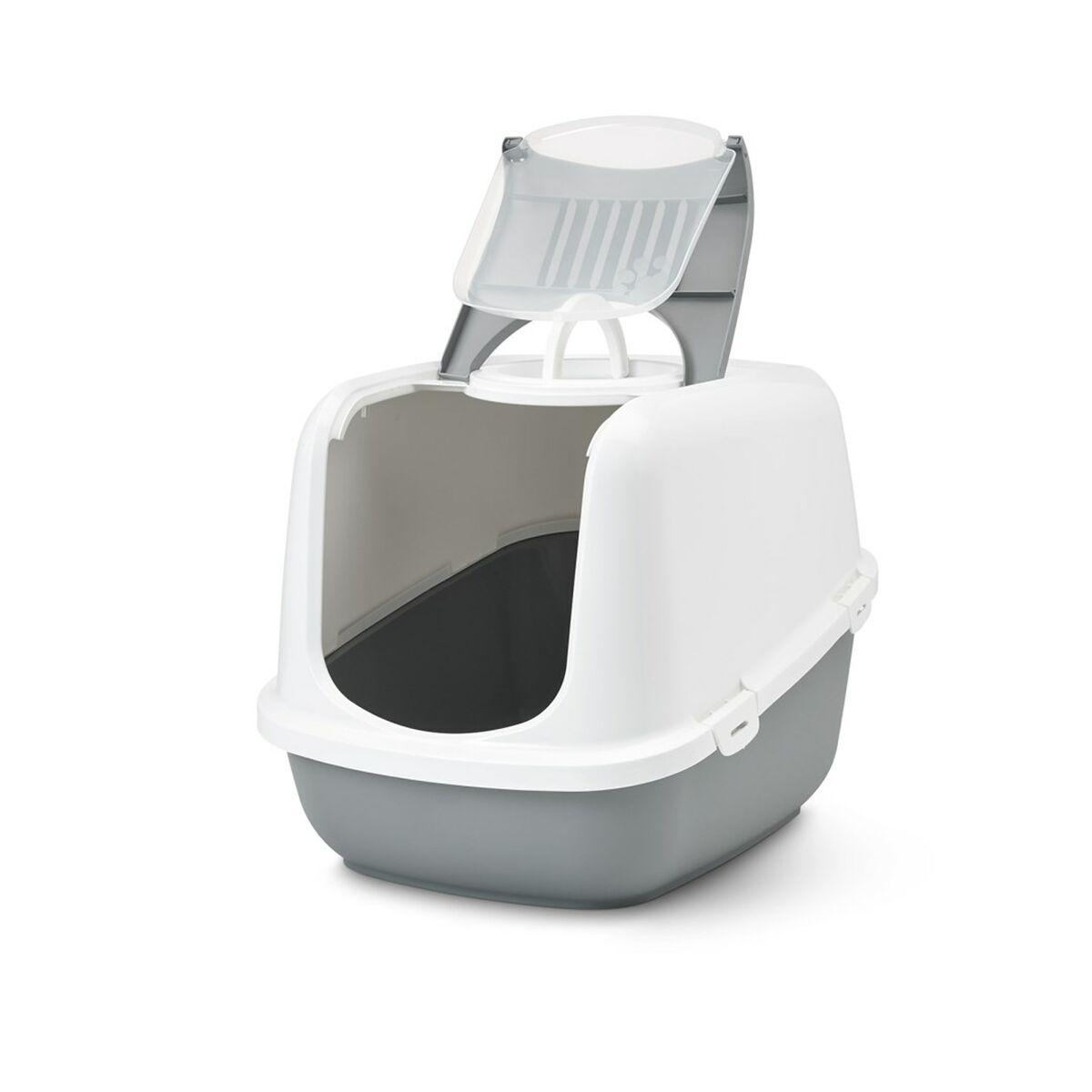 Arenero para Gatos Savic Nestor Jumbo Blanco Beige Plástico