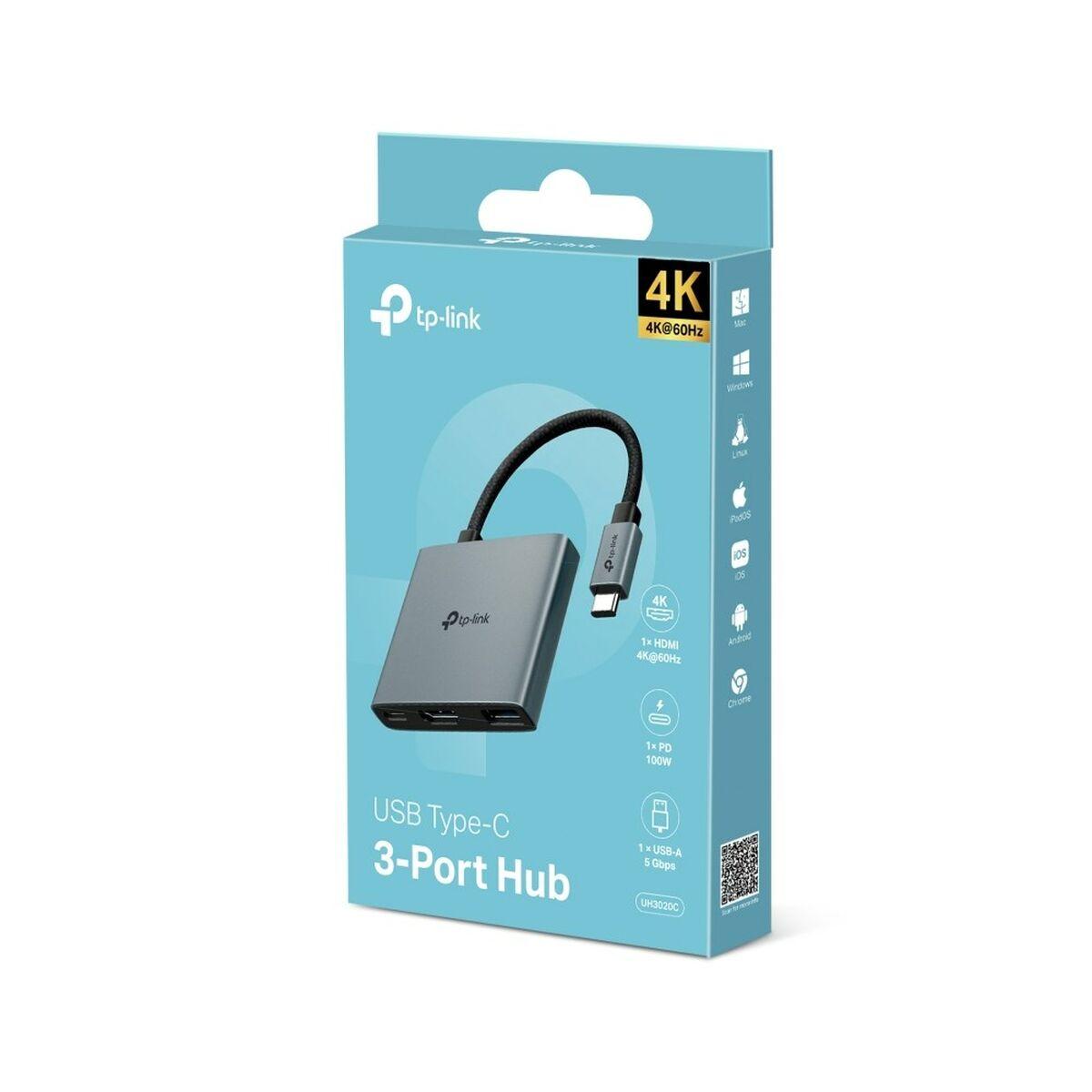 Cable USB TP-Link UH3020C 100 W Negro Gris