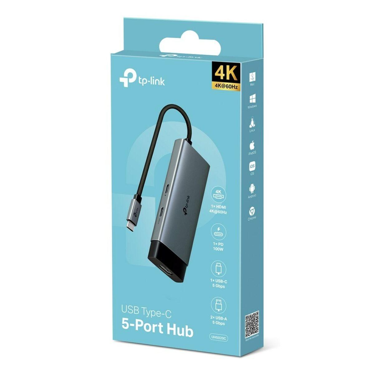 Cable USB TP-Link UH5020C 100 W Negro Gris