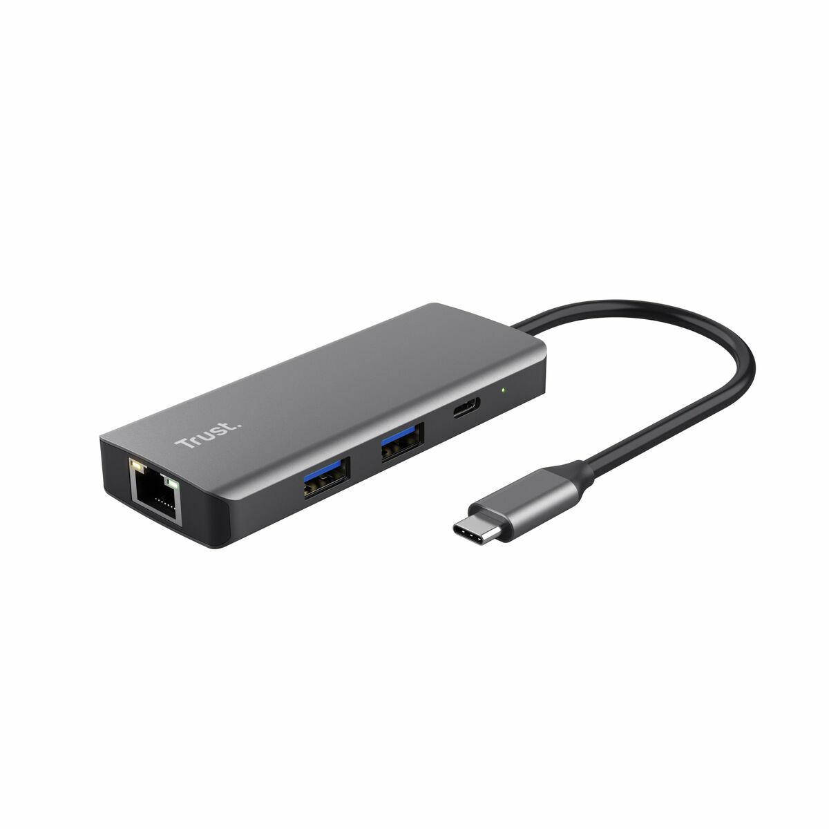 Hub USB Trust 24968 Plateado 20 cm