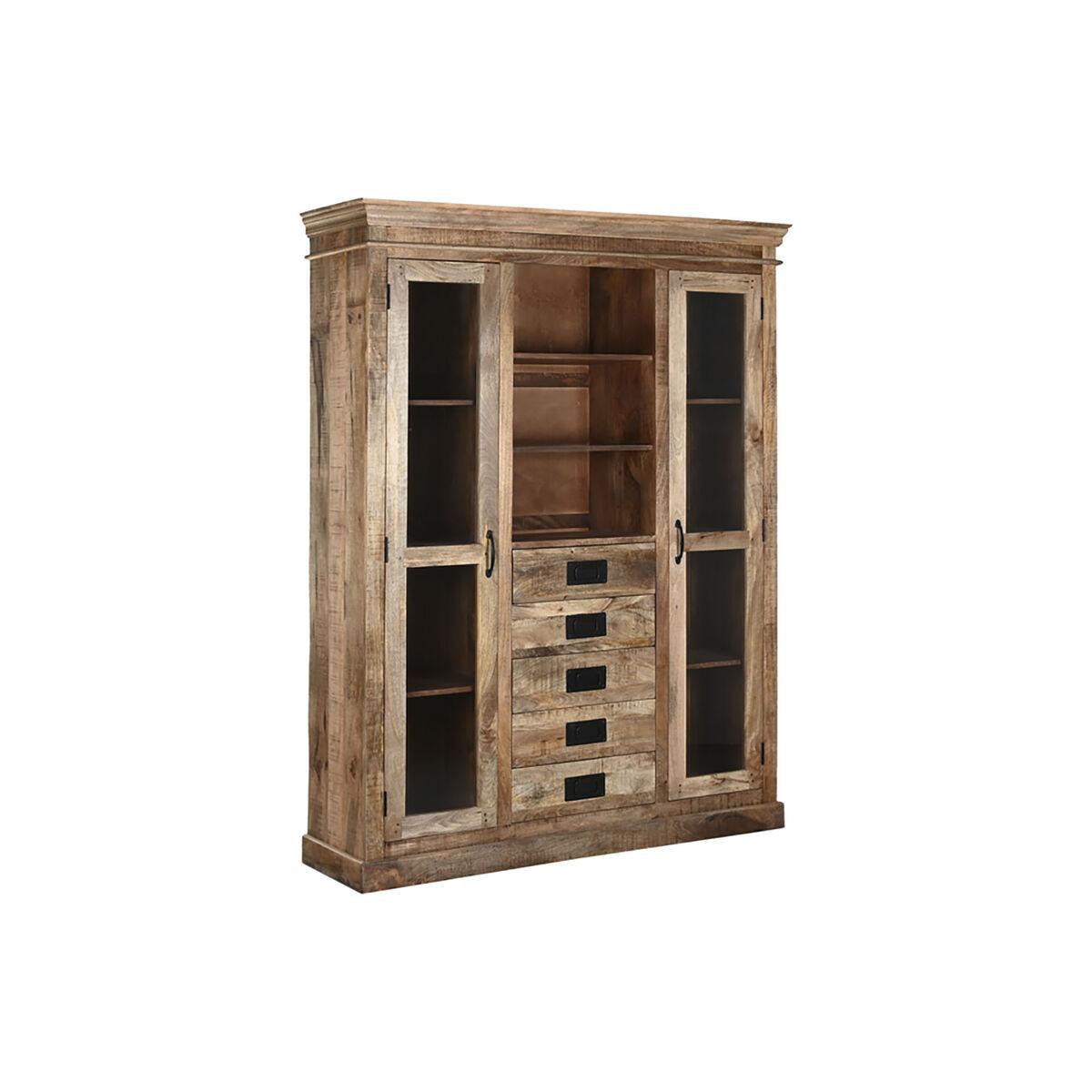 Vitrina Home ESPRIT Marrón Cristal Madera de mango 165 x 45 x 210 cm