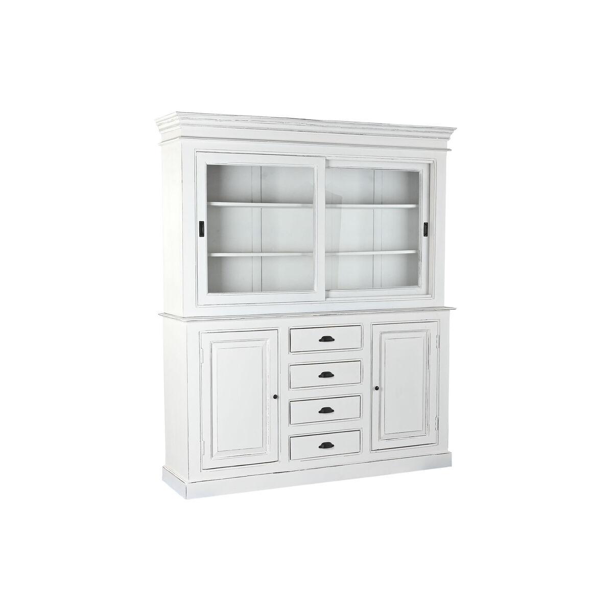 Vitrina Home ESPRIT Blanco Cristal Madera de mango 170 x 45 x 200 cm