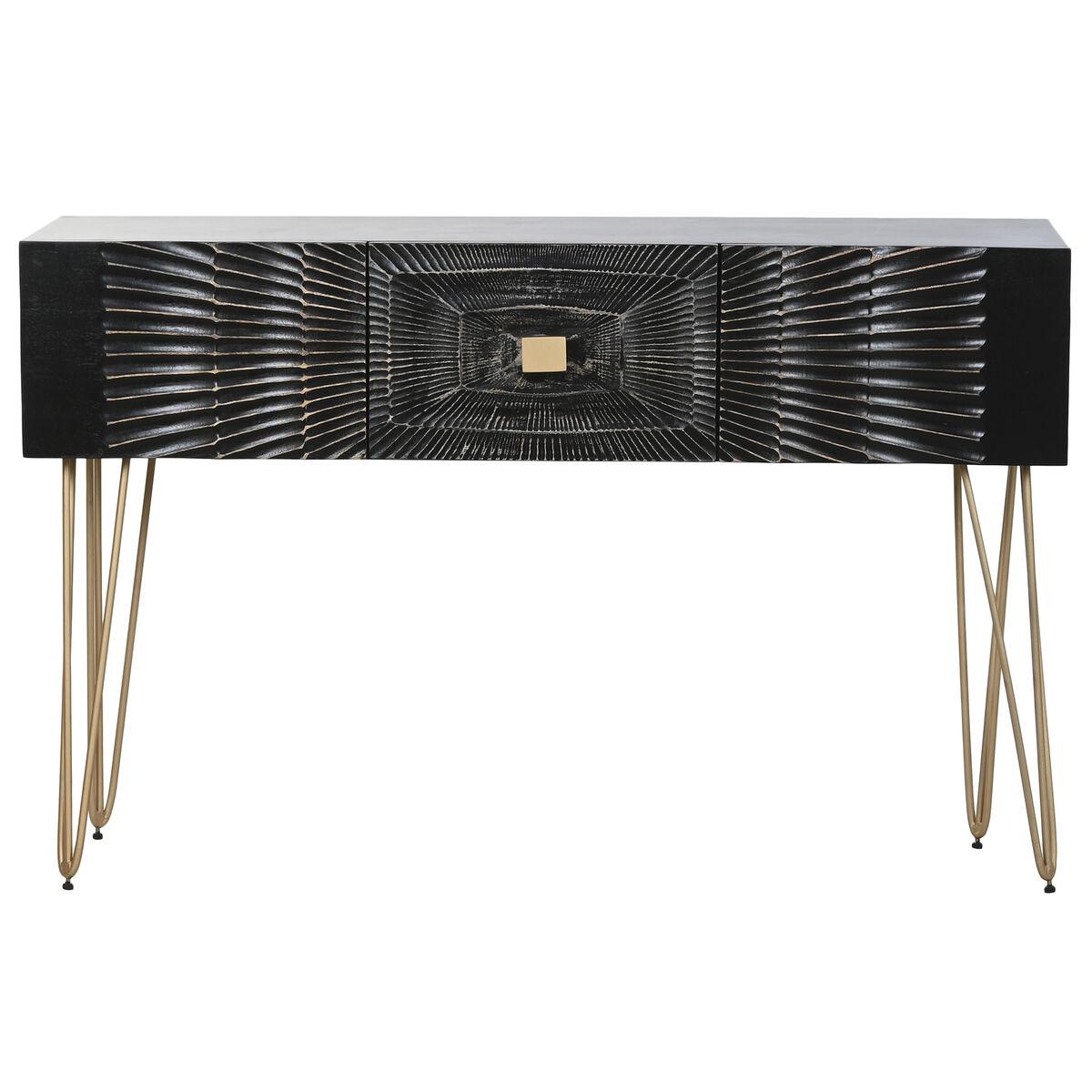 Consola Home ESPRIT Negro Dorado 120 x 38 x 76 cm