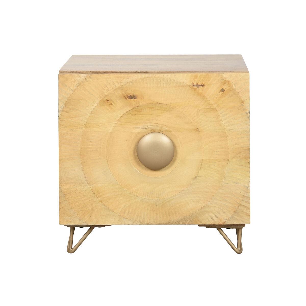 Mesita de Noche Home ESPRIT Dorado Natural 50 x 40 x 50 cm