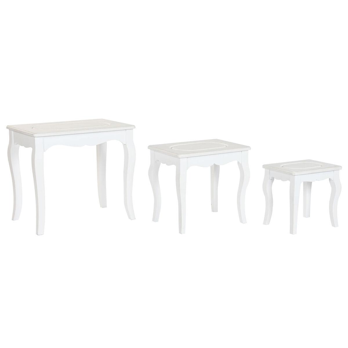 Mesa auxiliar Home ESPRIT Blanco Gris claro 53 x 35 x 47 cm