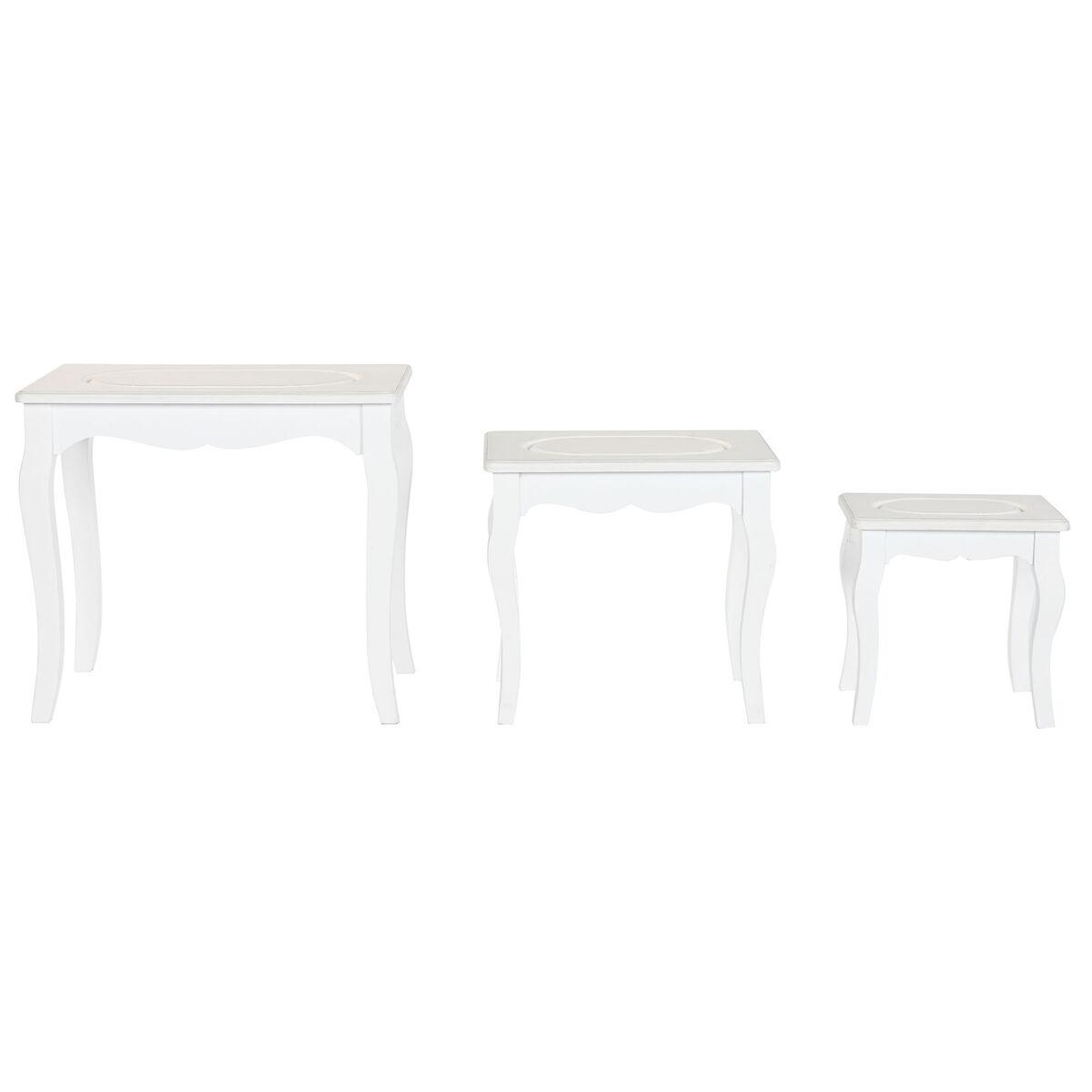 Mesa auxiliar Home ESPRIT Blanco Gris claro 53 x 35 x 47 cm