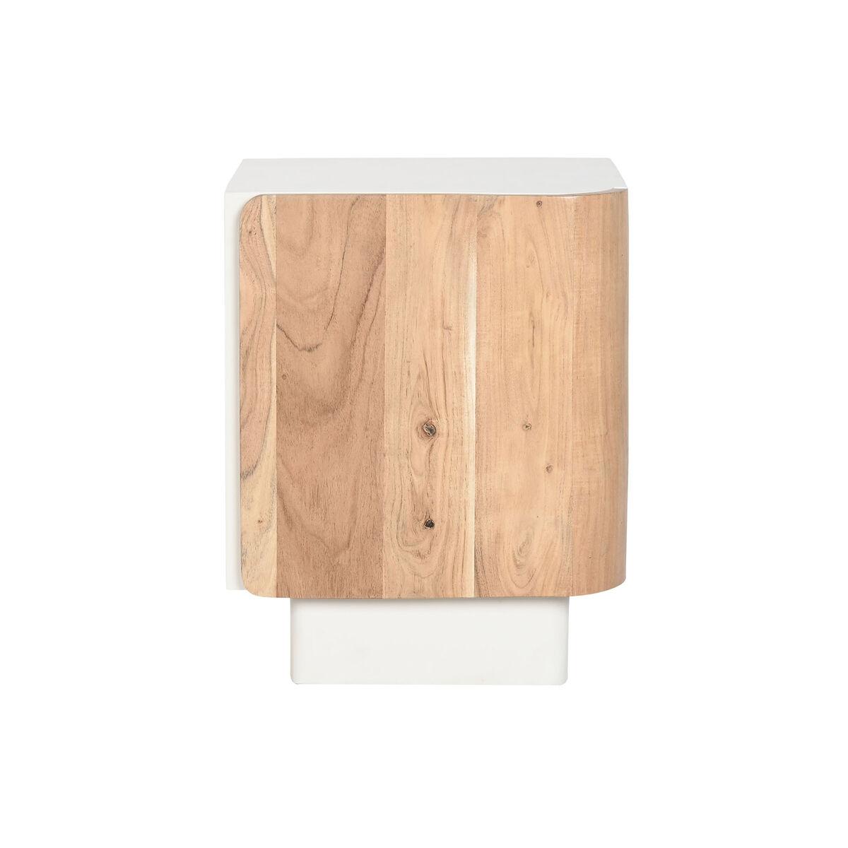 Mesita de Noche Home ESPRIT Blanco Natural 40 x 35 x 50 cm