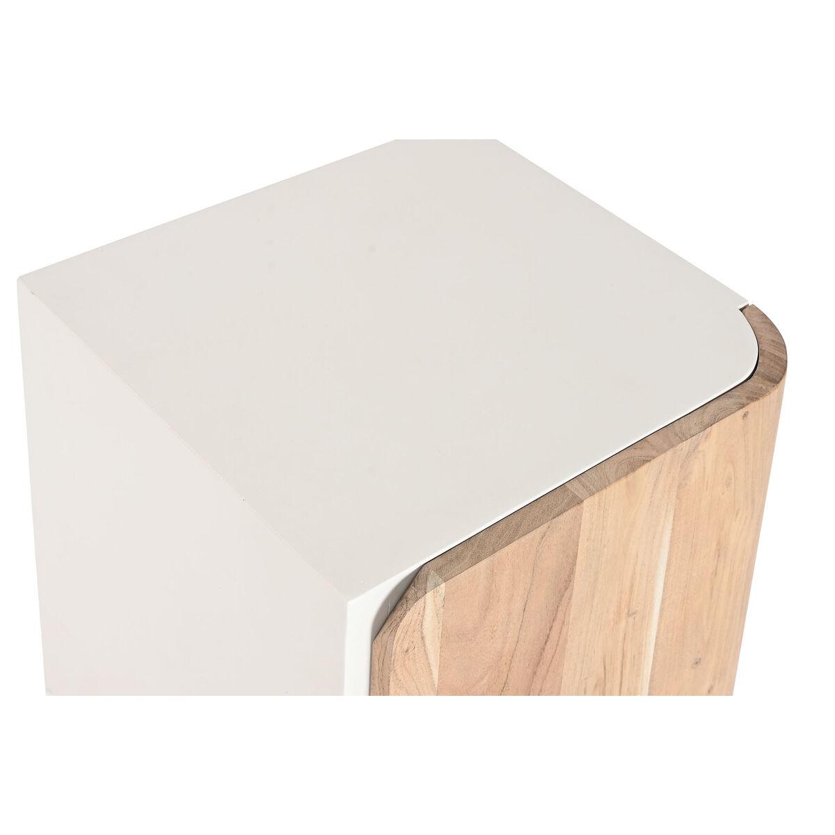 Mesita de Noche Home ESPRIT Blanco Natural 40 x 35 x 50 cm