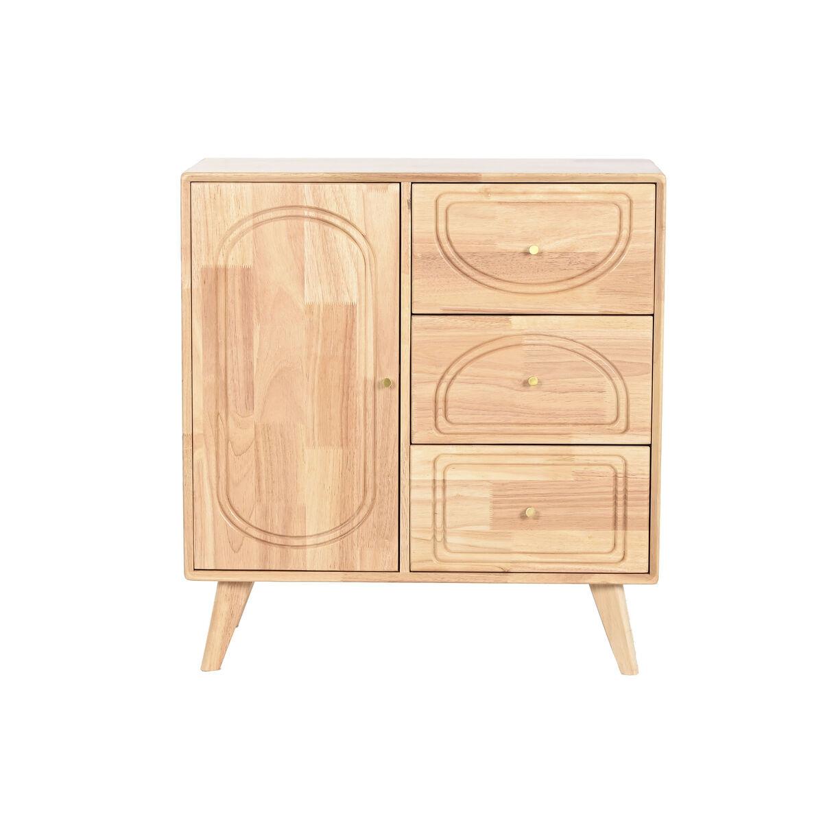 Aparador Home ESPRIT Natural Metal Ratán Madera de caucho 73,5 x 35 x 78 cm
