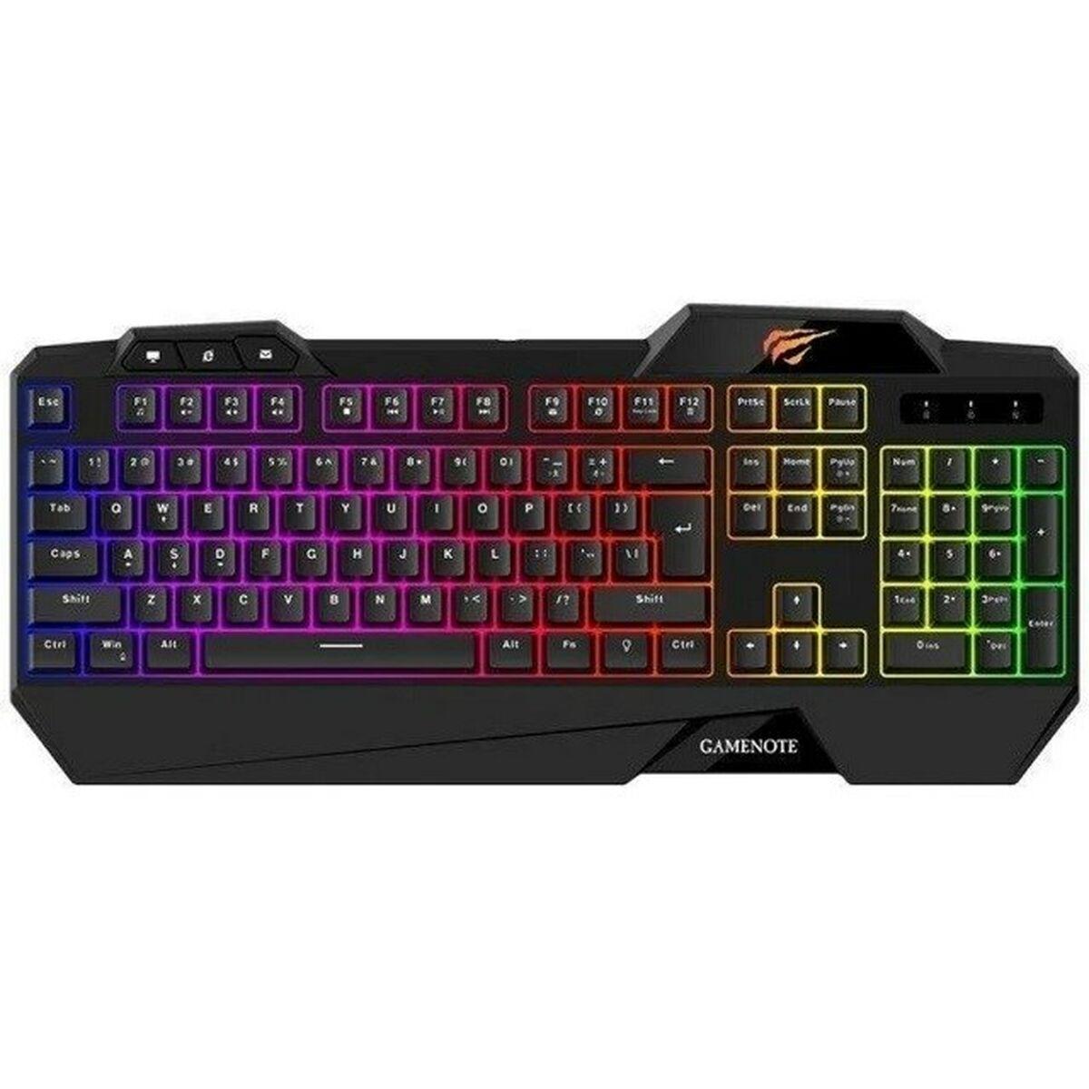 Teclado Gaming Havit KB488L Negro Multicolor QWERTY