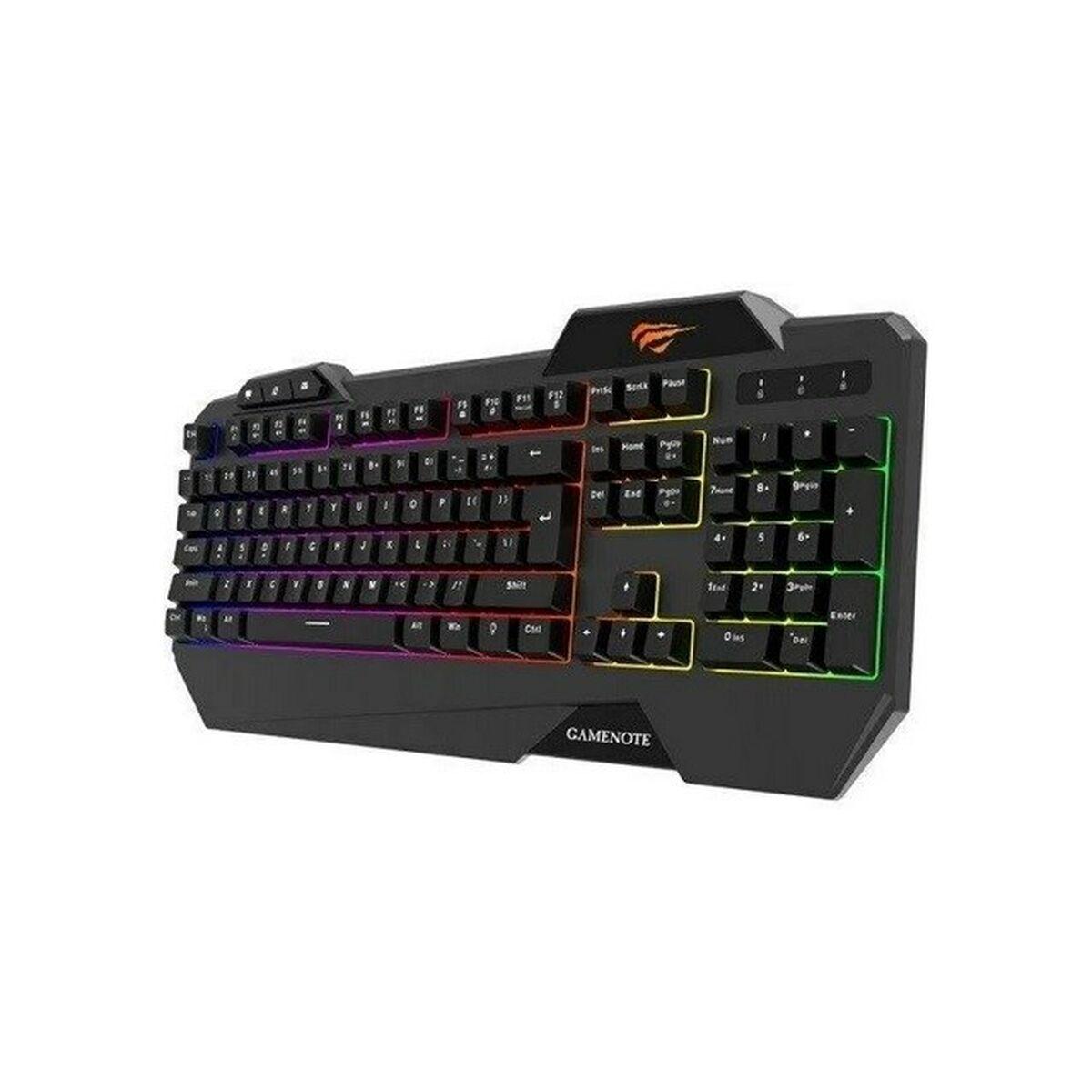 Teclado Gaming Havit KB488L Negro Multicolor QWERTY