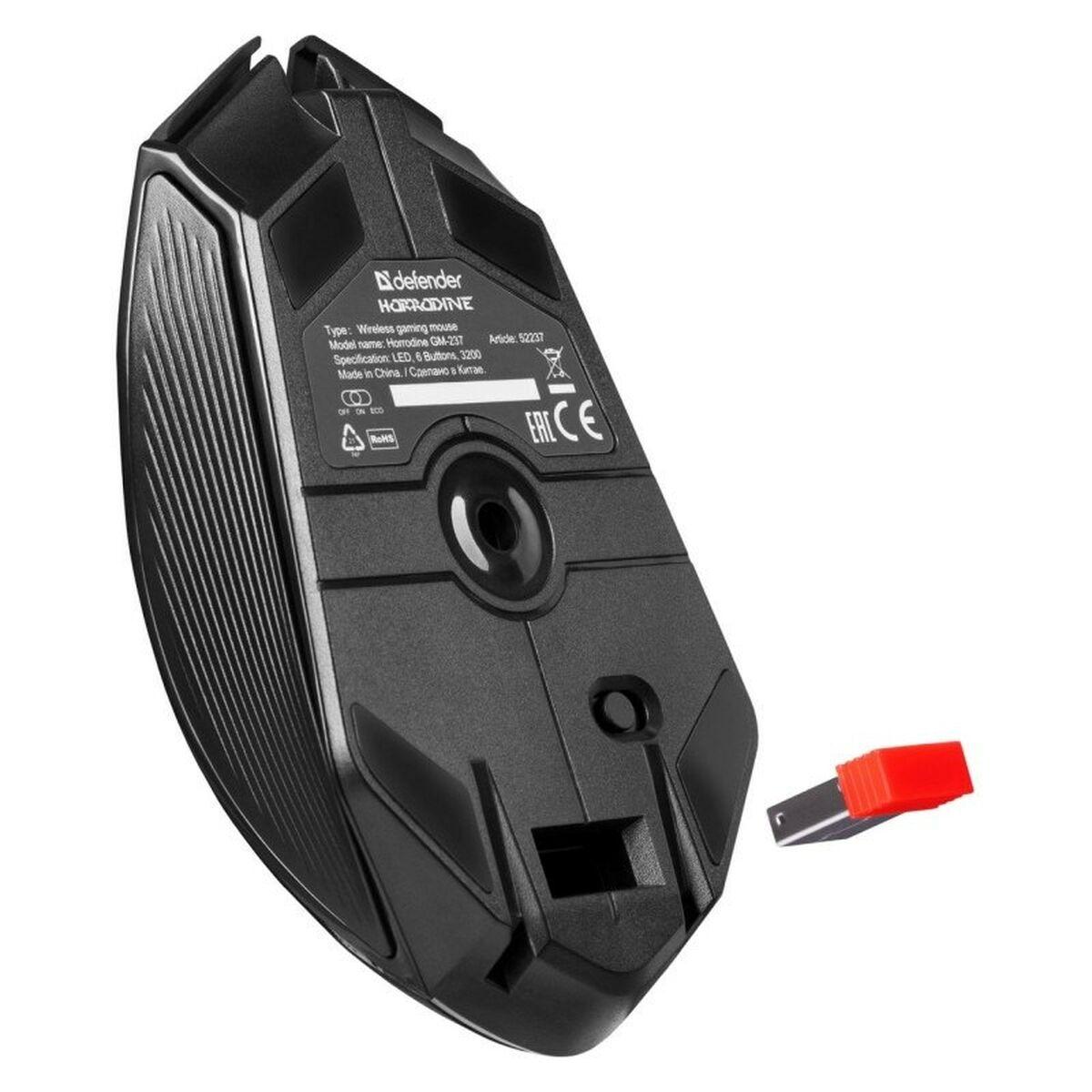 Ratón Gaming Defender GM-237 HORRODINE Negro 3200 DPI