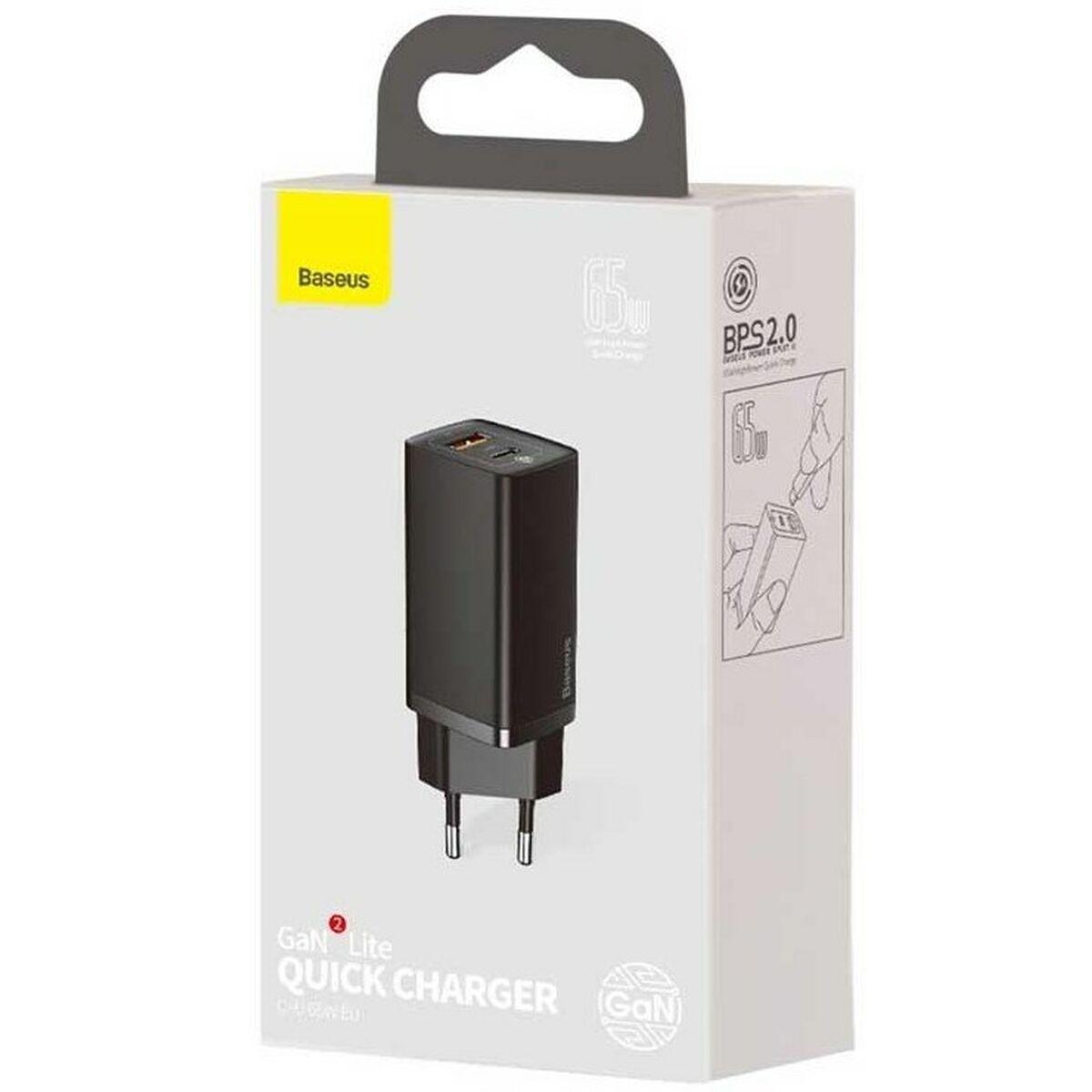 Cargador de Pared Baseus CCGAN2L-B01 Negro 18 W 65 W 45 W