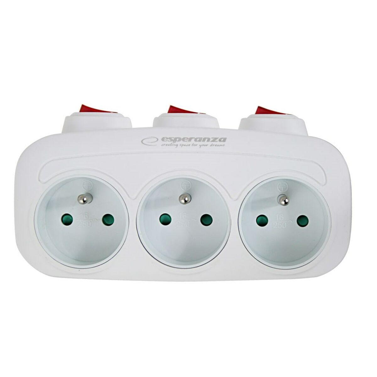 Ladrón de enchufe Esperanza ELK307W 3 Enchufes