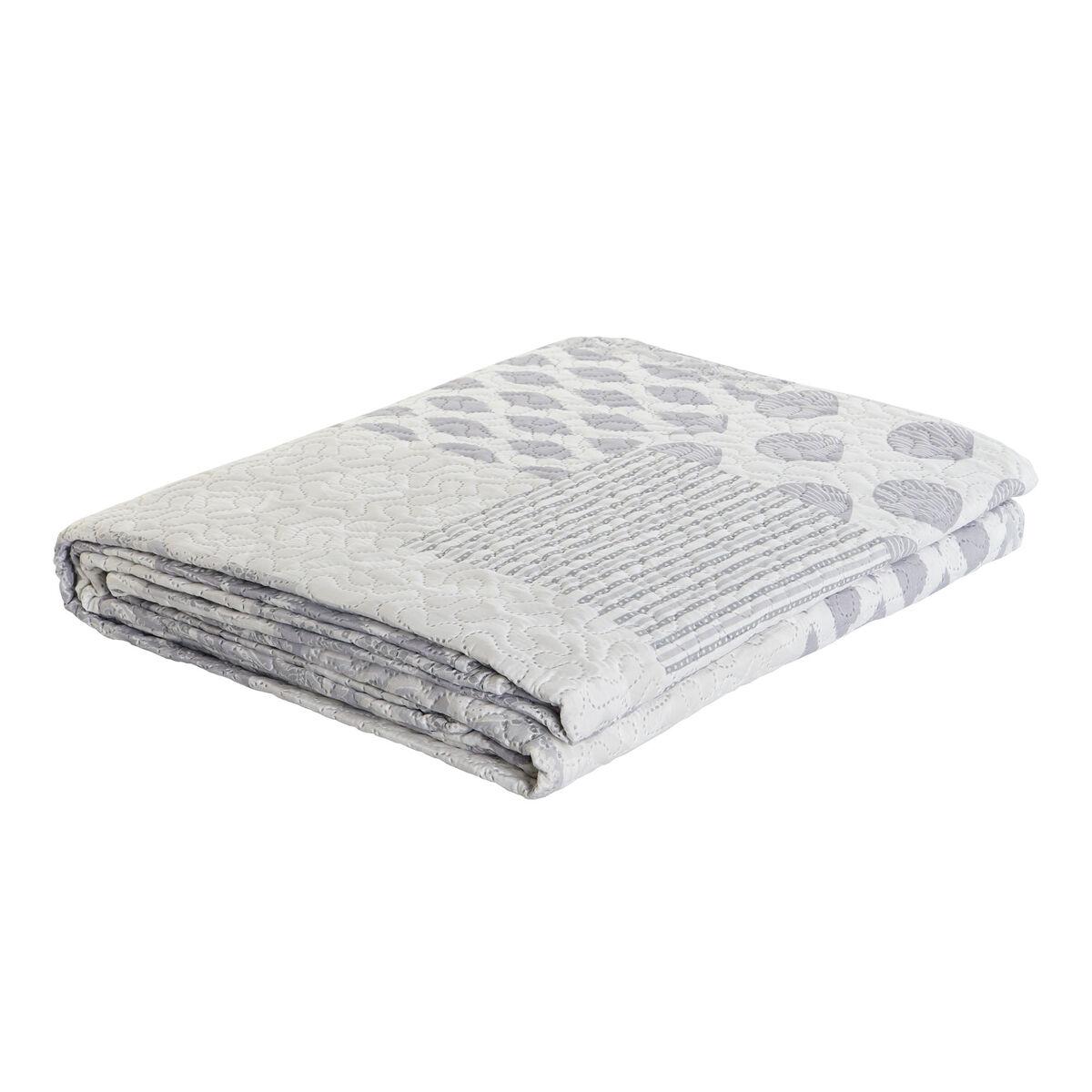 Colcha DKD Home Decor Beige Gris Cama de 90 Cama de 150 180 x 260 x 1 cm