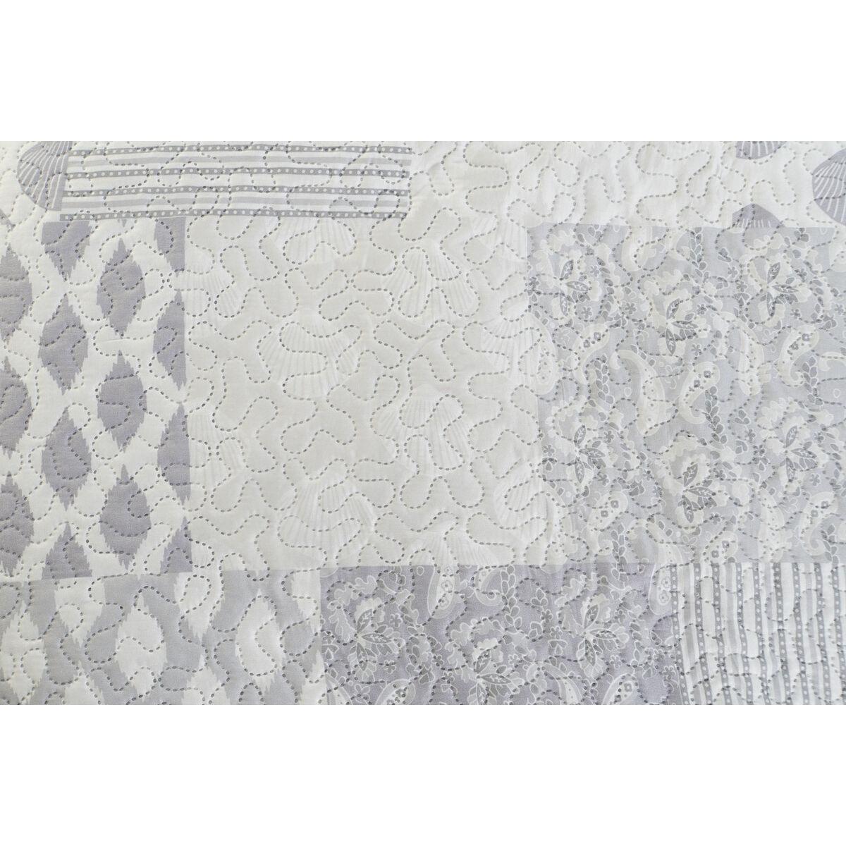 Colcha DKD Home Decor Beige Gris Cama de 180 270 x 270 x 1 cm