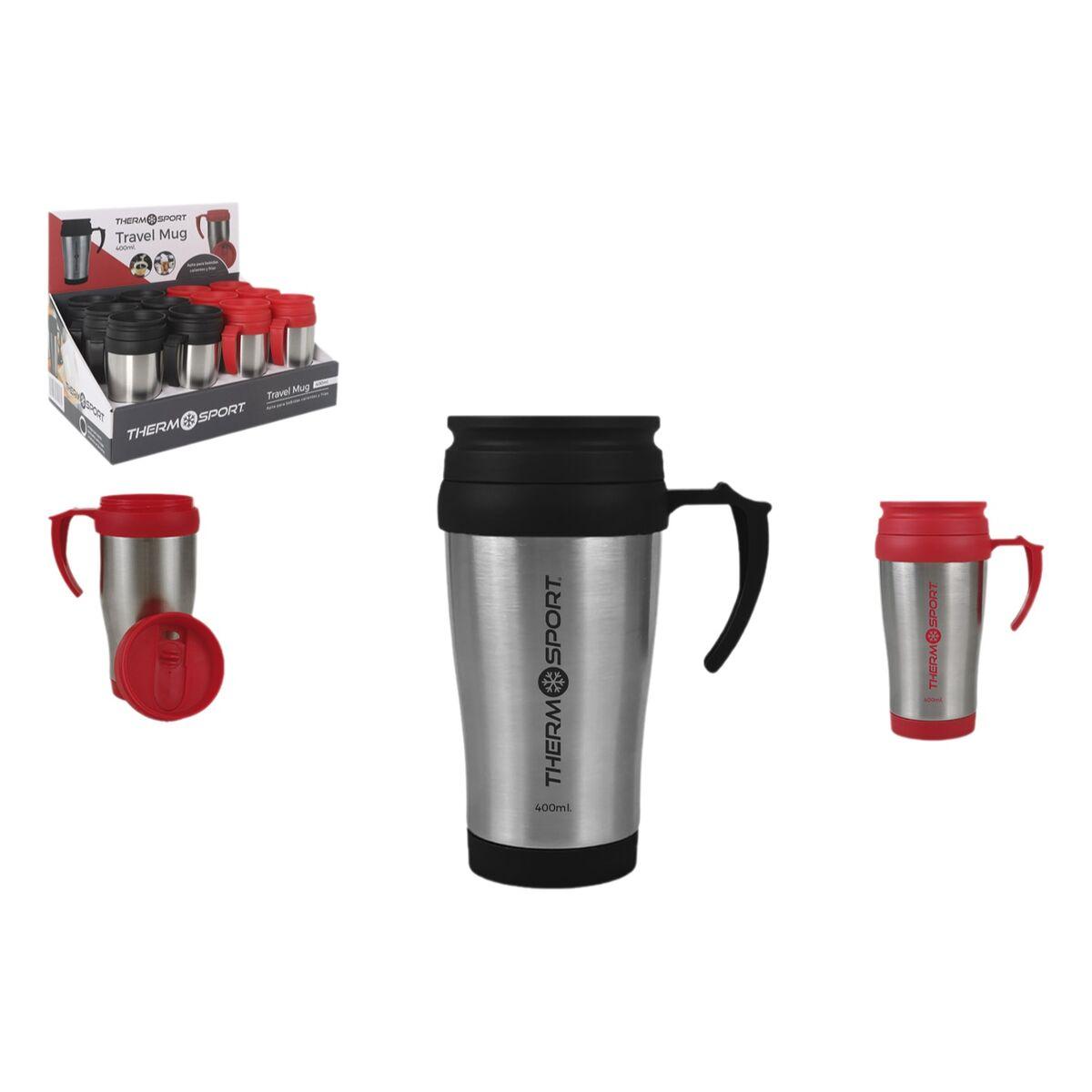 Taza Termo con Tapa ThermoSport Travel Rojo 400 ml (12 Unidades)