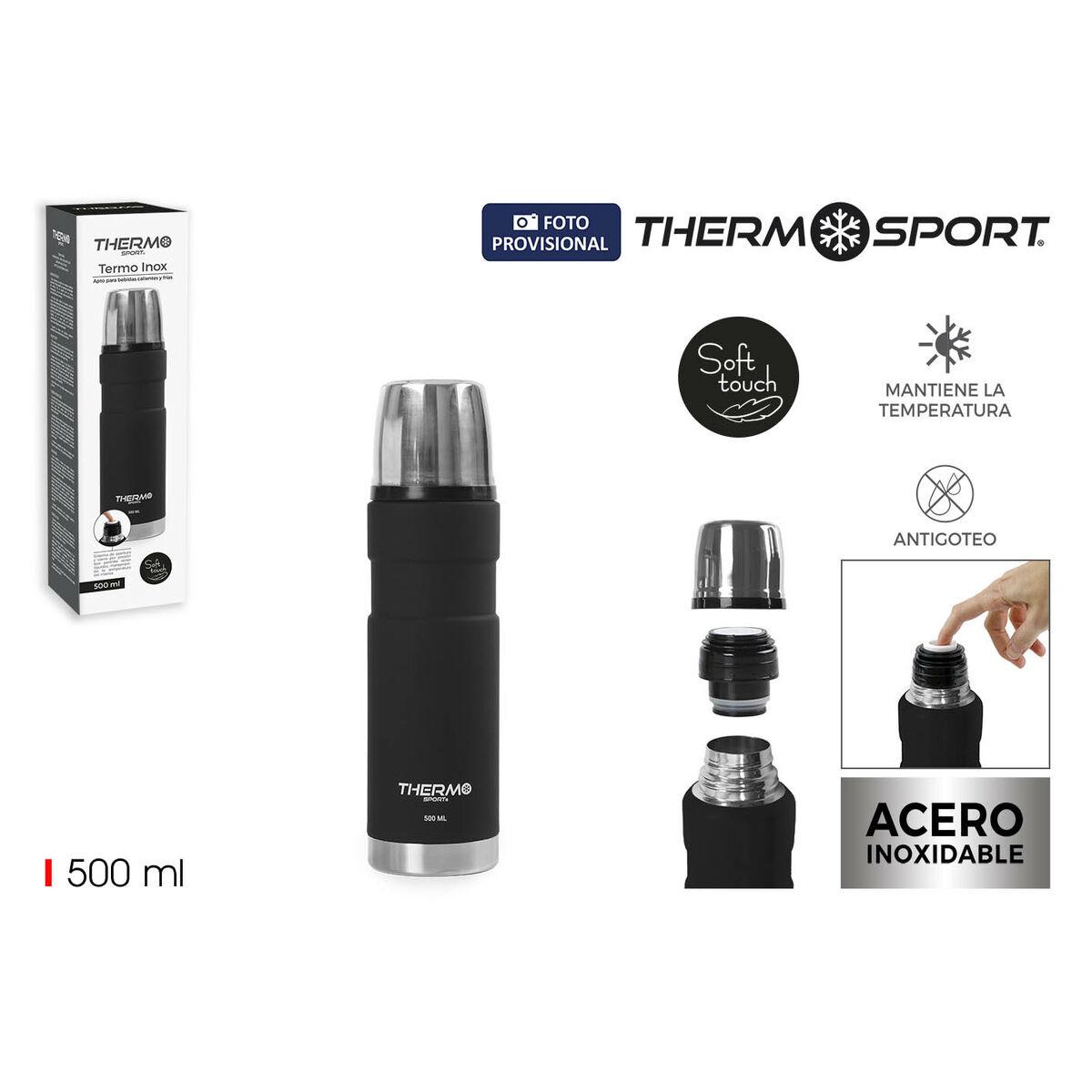 Termo ThermoSport Negro 500 ml (6 Unidades)