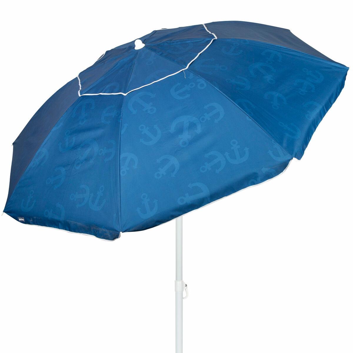 Sombrilla de playa Aktive Azul 220 x 210 x 220 cm (6 Unidades)