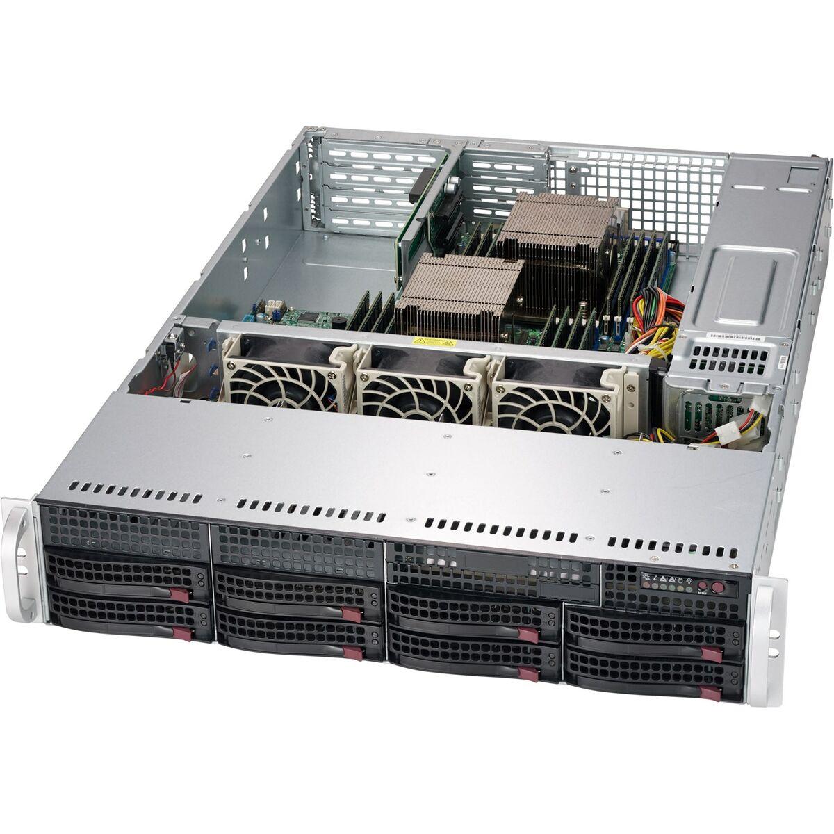 Caja Semitorre ATX Supermicro CSE-825TQC-R802WB Negro Gris