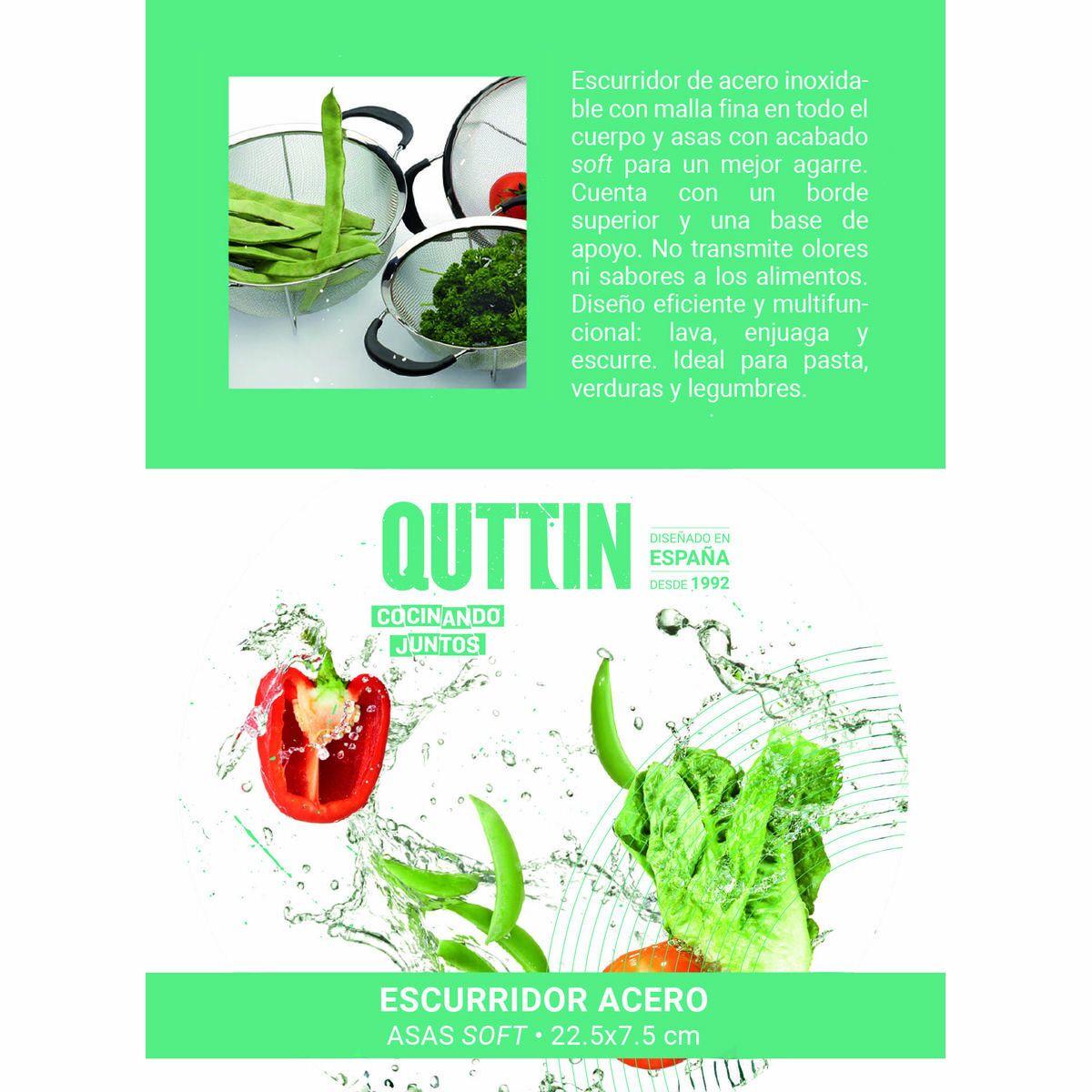Escurridor Quttin Acero 22,5 x 7,5 cm (12 Unidades)