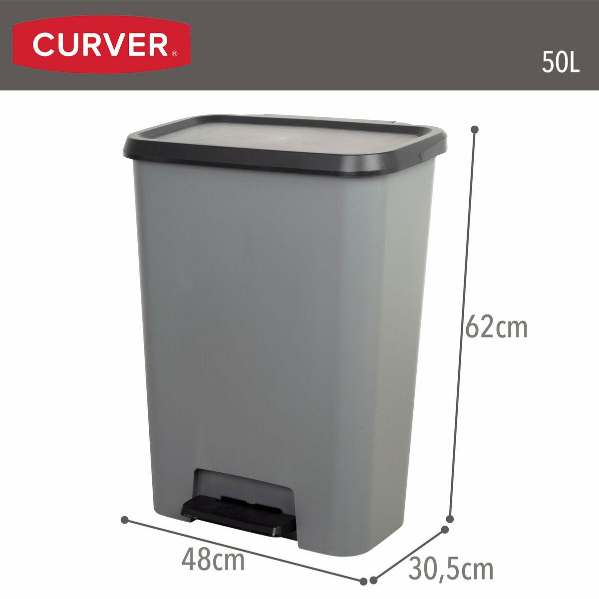 Cubo de basura Curver Gris oscuro Plástico 50 L (5 Unidades)