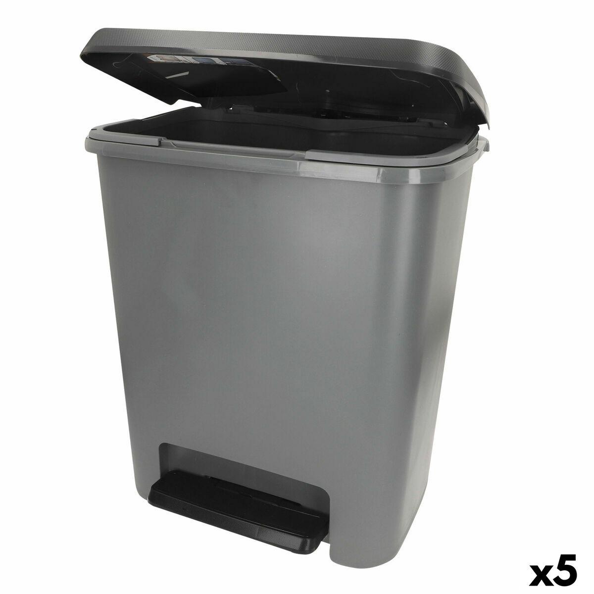 Cubo de basura Curver Gris oscuro Plástico 25 L (5 Unidades)