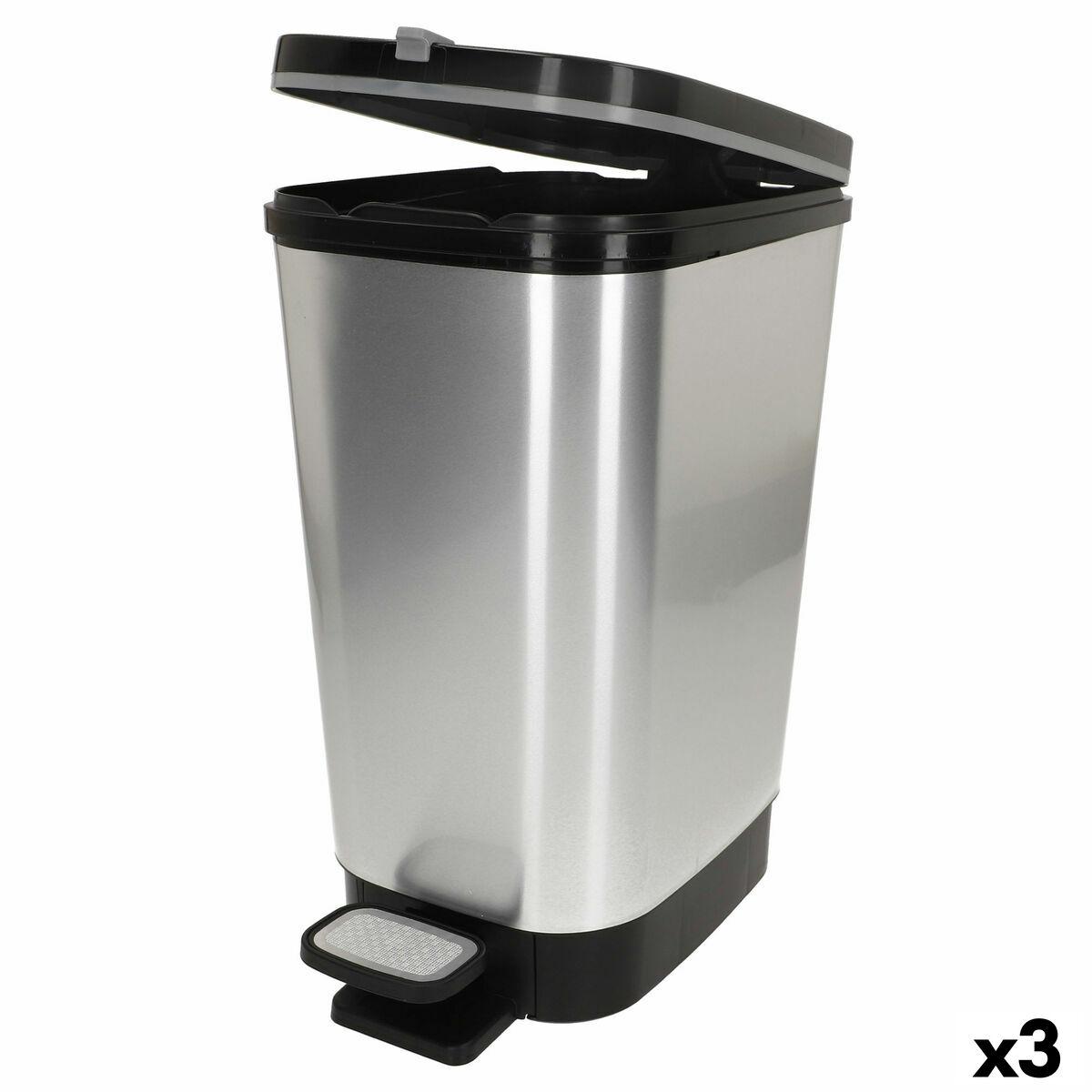 Cubo de basura Curver Gris Plástico 45 L (3 Unidades)