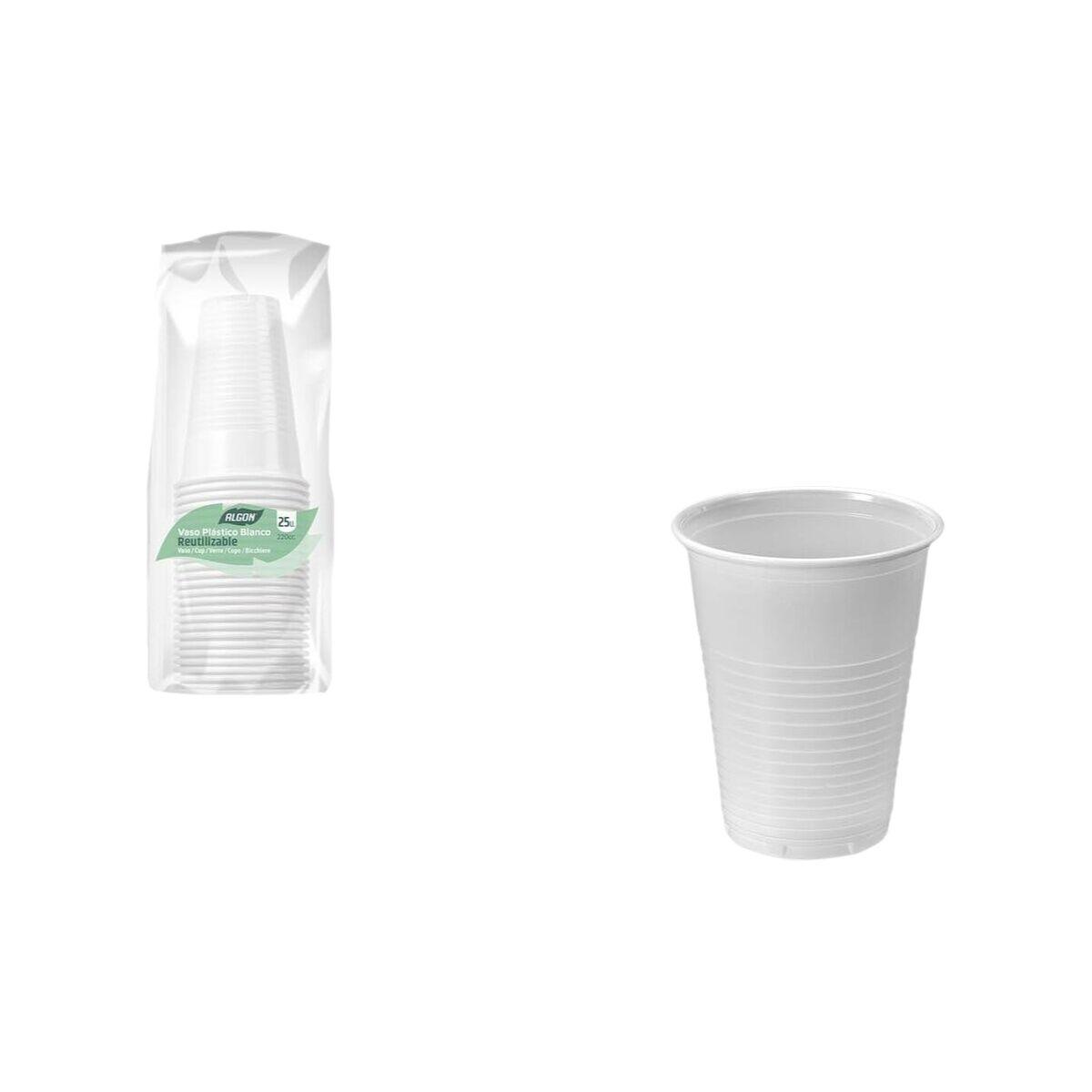 Set de Vasos Algon Blanco 220 ml 25 Piezas (24 Unidades)