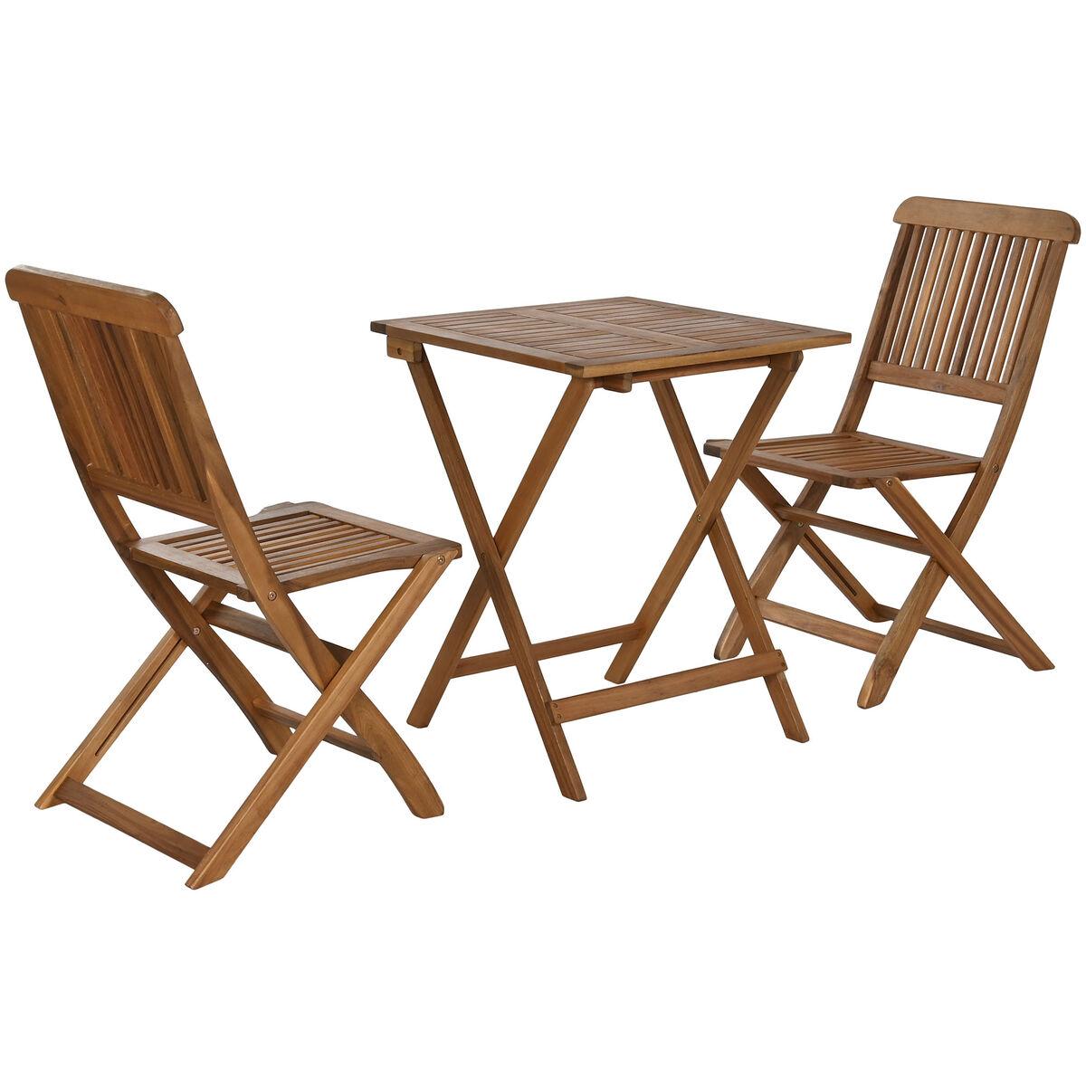 Conjunto de Mesa con 2 Sillas Home ESPRIT Marrón 60 x 60 x 74 cm