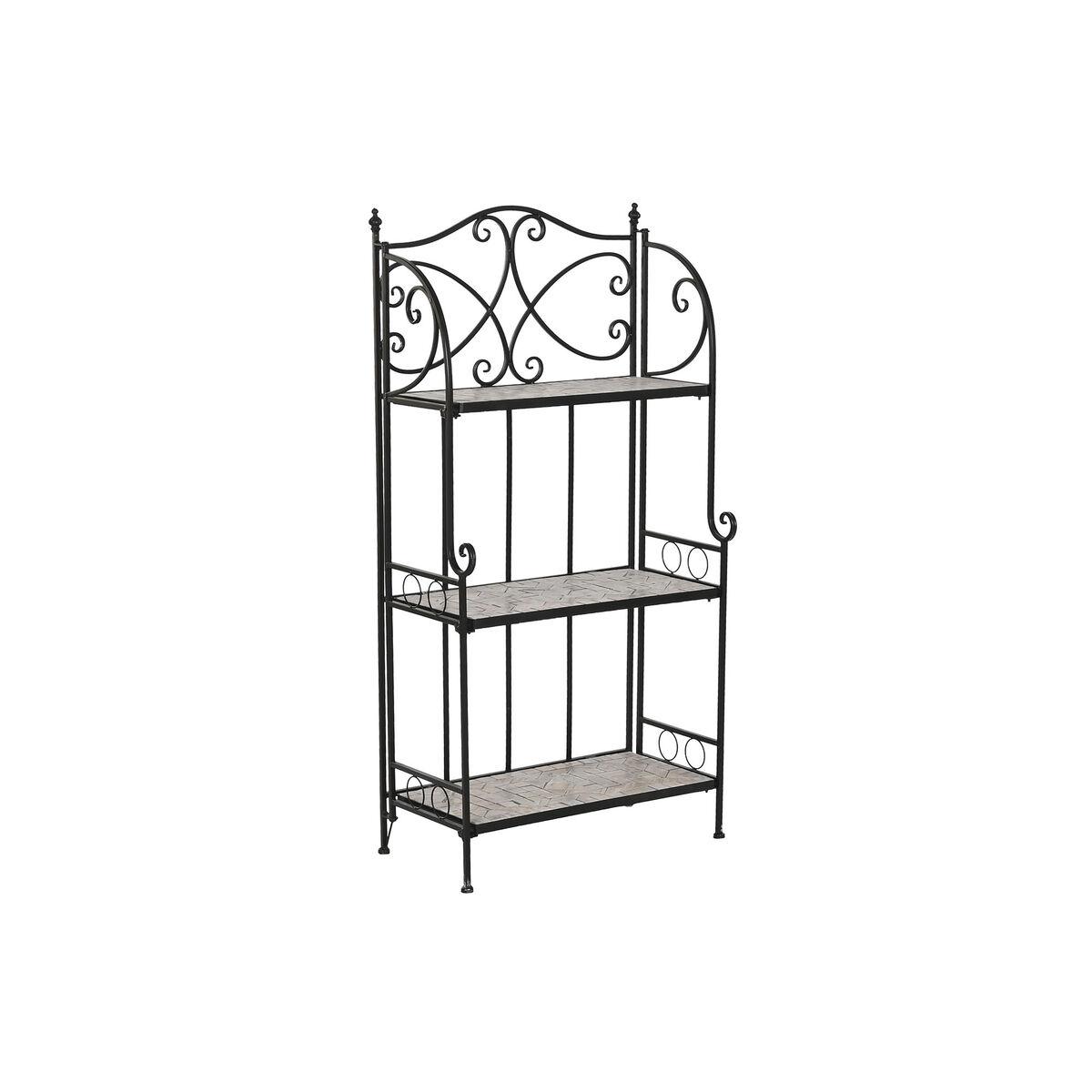 Estantería Home ESPRIT Negro Multicolor Cerámica Forja 3 Estantes 54 x 29 x 121 cm 58 x 31,5 x 117 cm